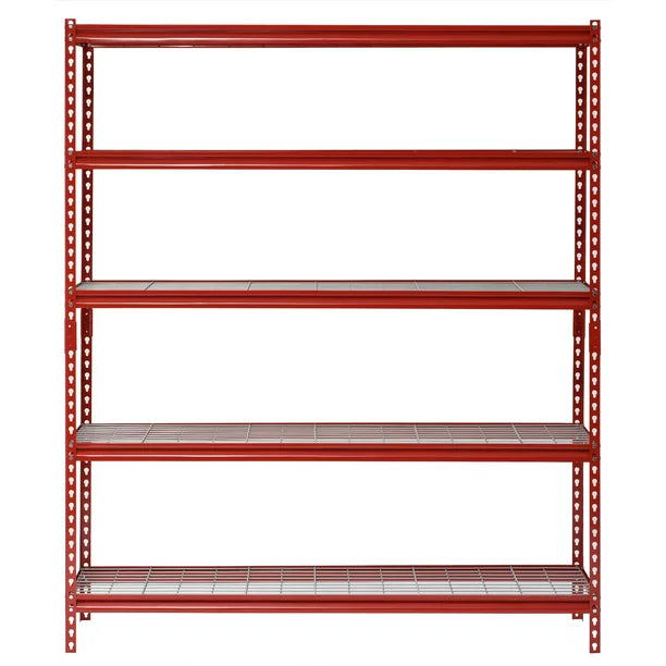 Muscle Rack UR602472WD5-R Red 60W x 24D x 72H 5-Shelf Steel Shelf Unit