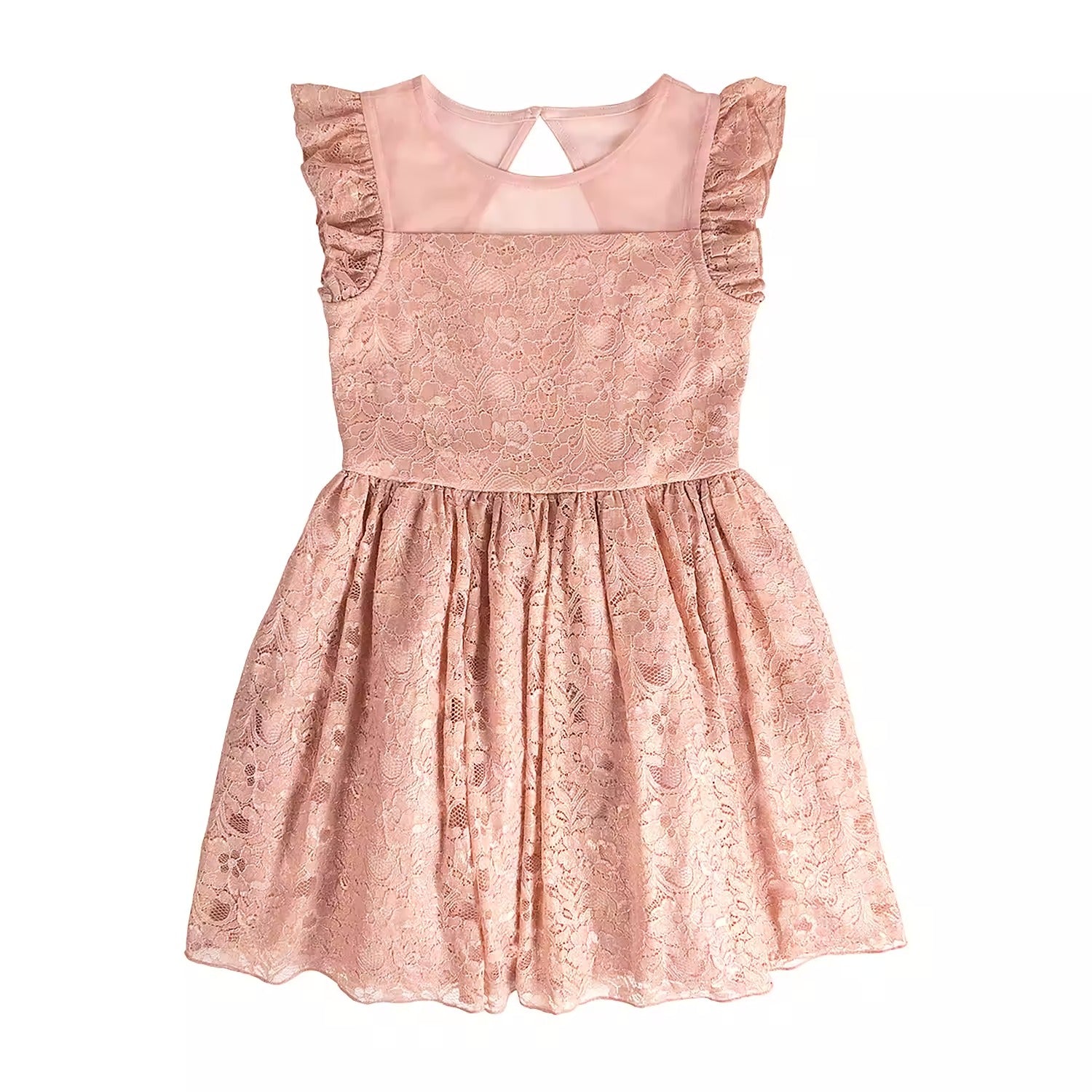 Lilt Little & Big Girls Sleeveless Flutter Sleeve Fit + Flare Dress Blush 16