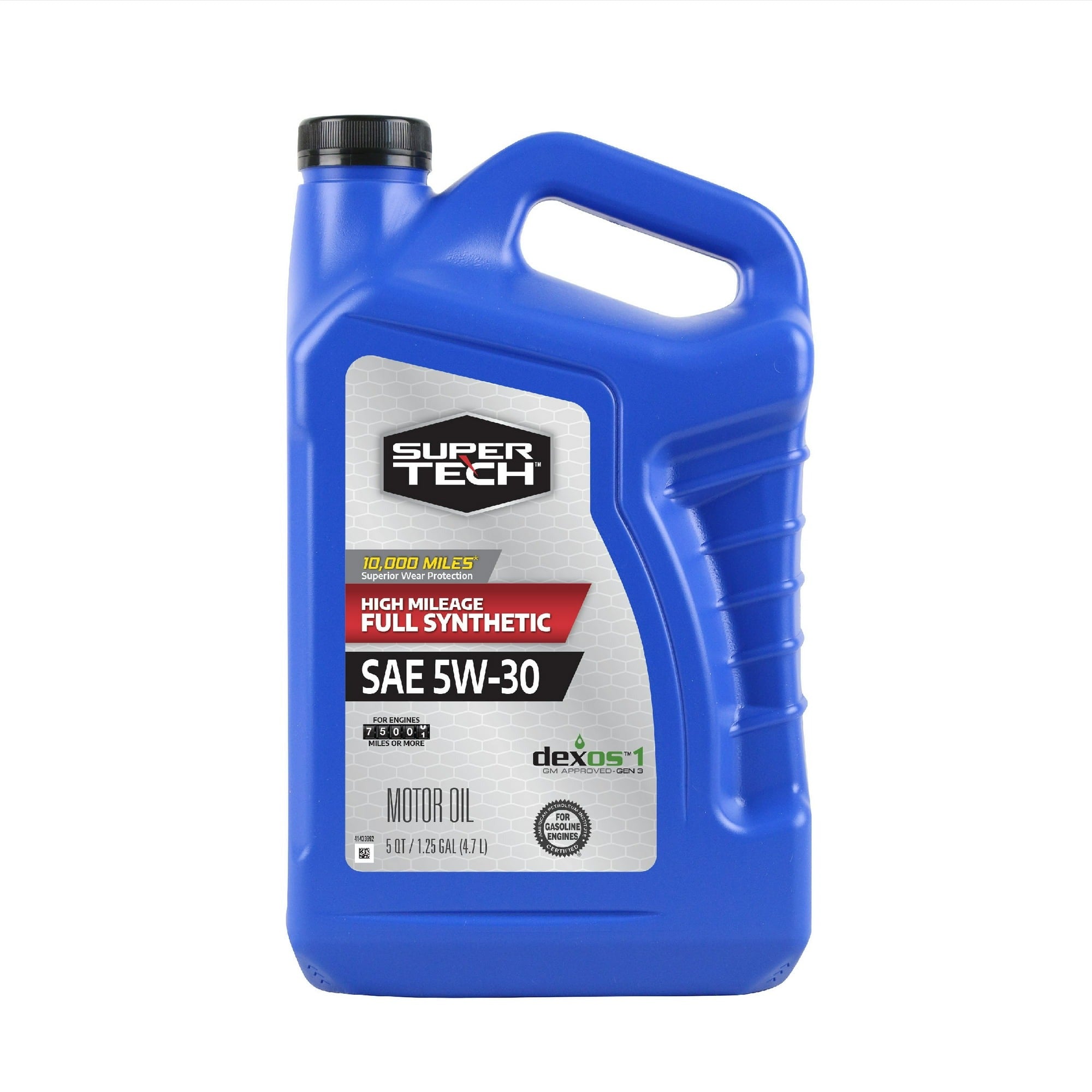 Super Tech WADH533Q High Mileage Full Synthetic SAE 5W-30 Motor Oil, 5 Quarts