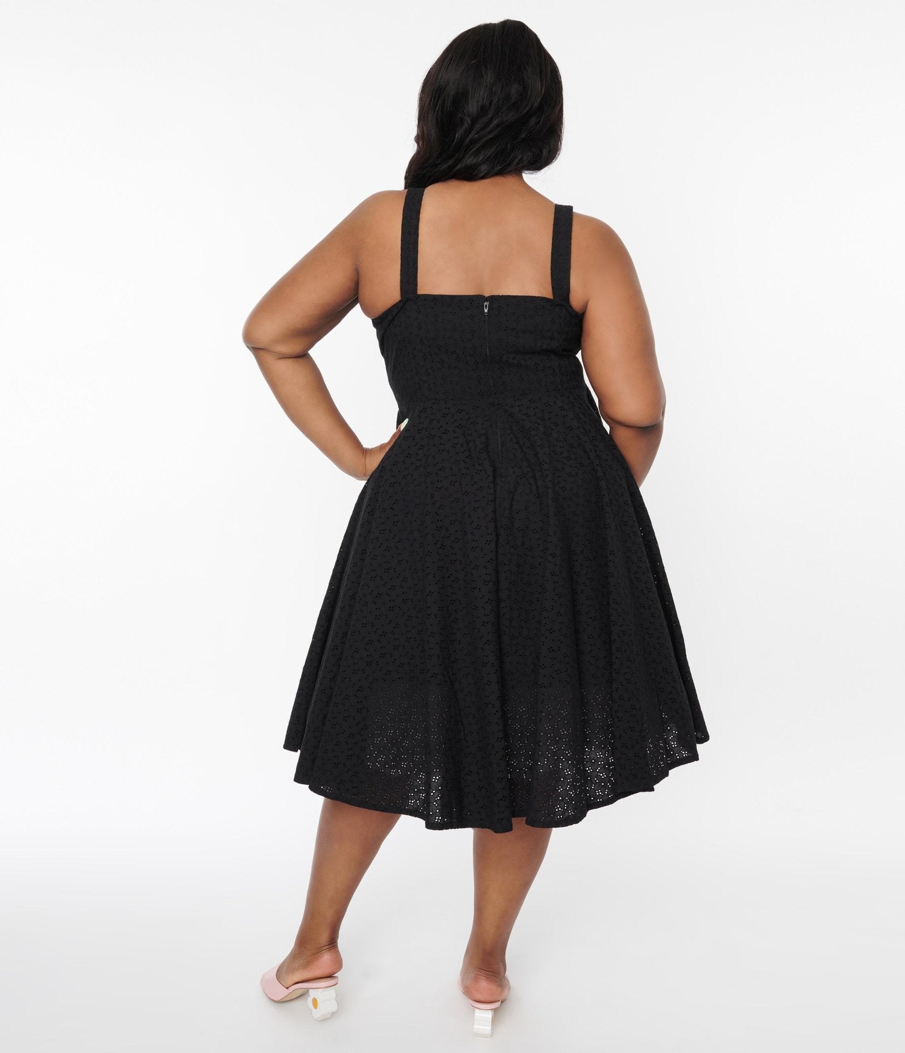 Black Eyelet Bianca Swing Dress