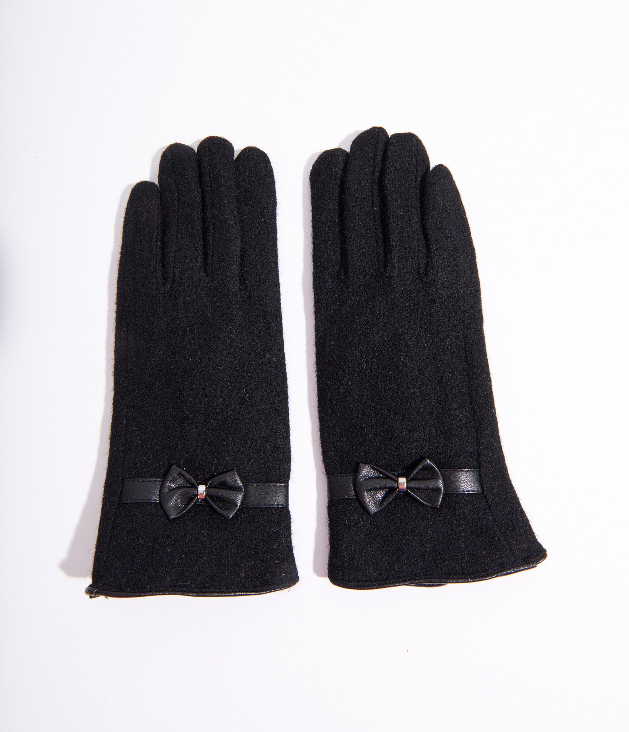 Black Wool Texting Gloves