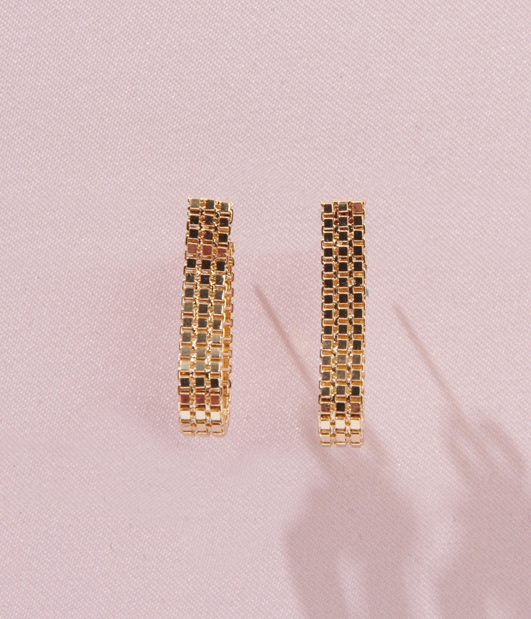 Gold Box Chain Earrings