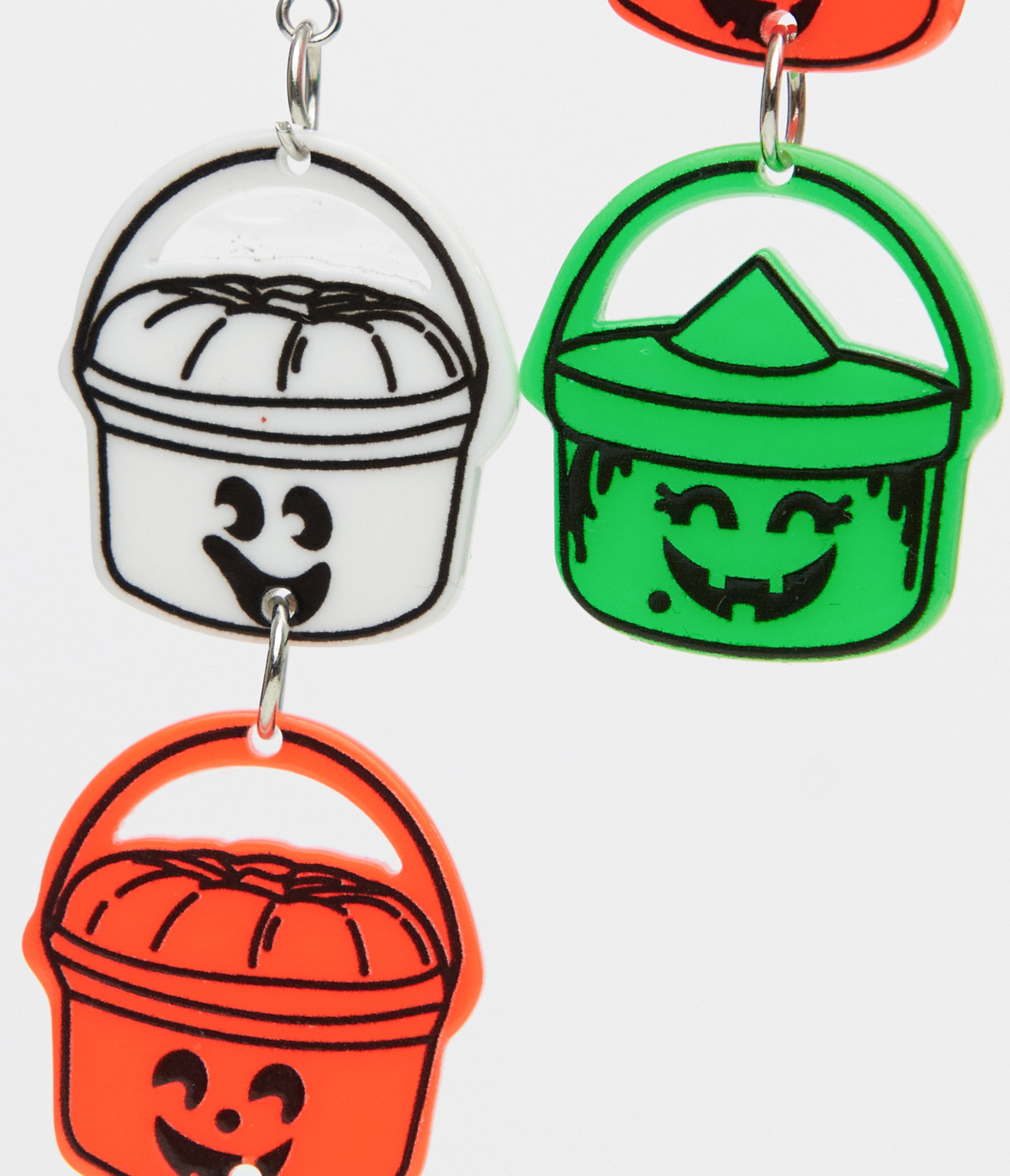 1980s Retro Trick Or Treat Halloween Bucket Earrings