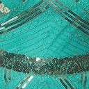 Unique Vintage 1920s Turquoise & Gold Sequin Flapper Dress