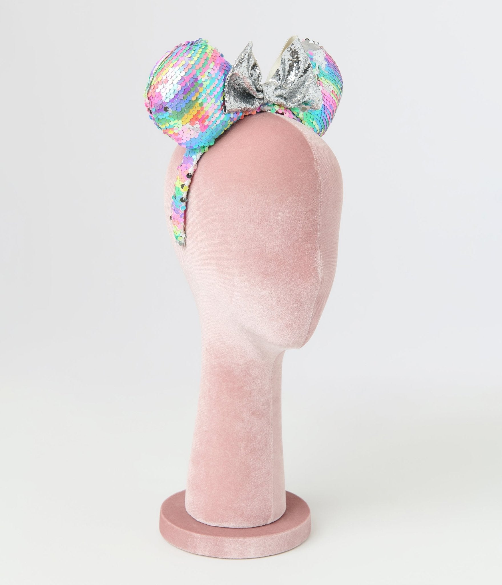 Minnie Mouse Pastel Rainbow Sequin Plush Headband