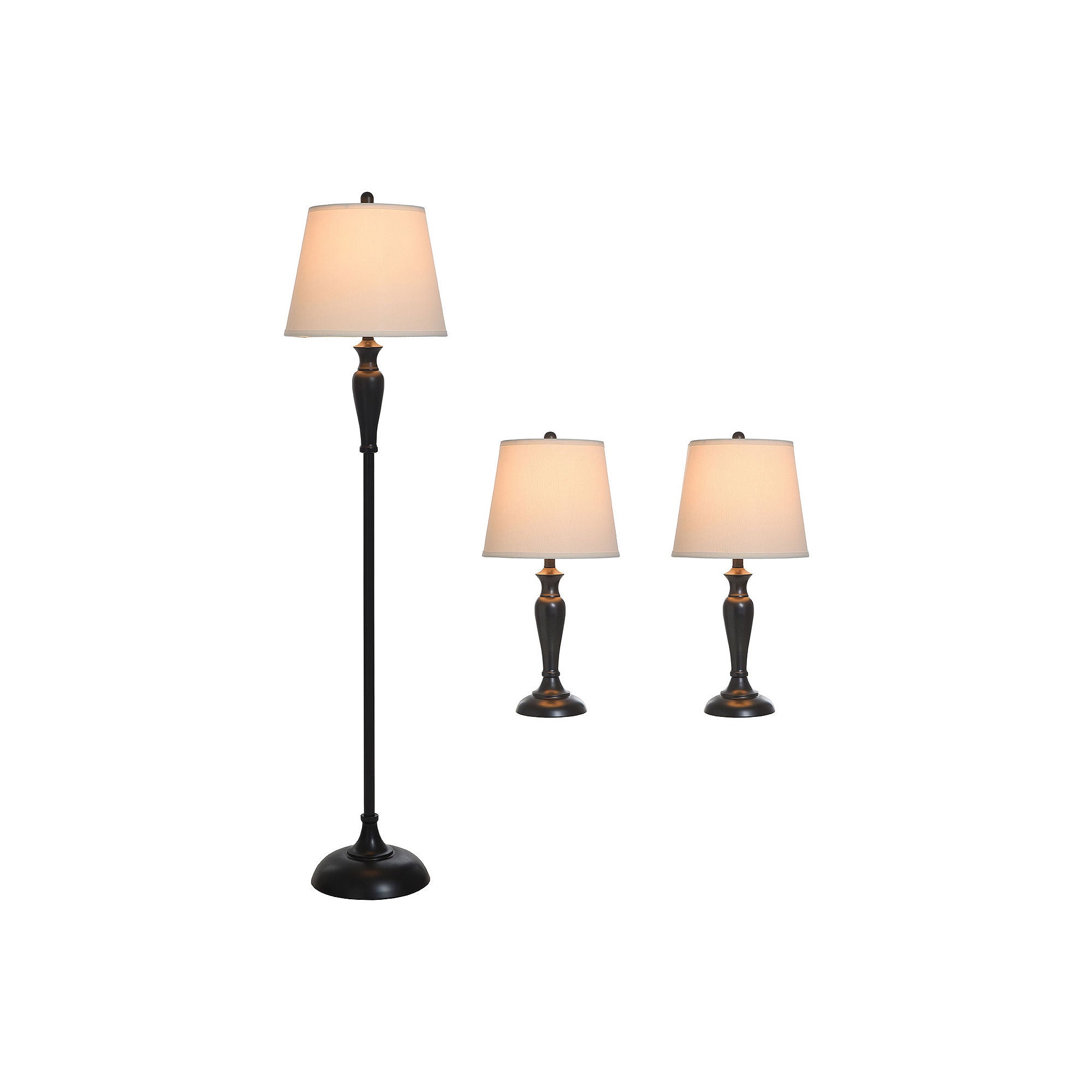 Stylecraft Traditional Elegance Ii 3-Pc. Lamp Set - DK BROWN ONE SIZE