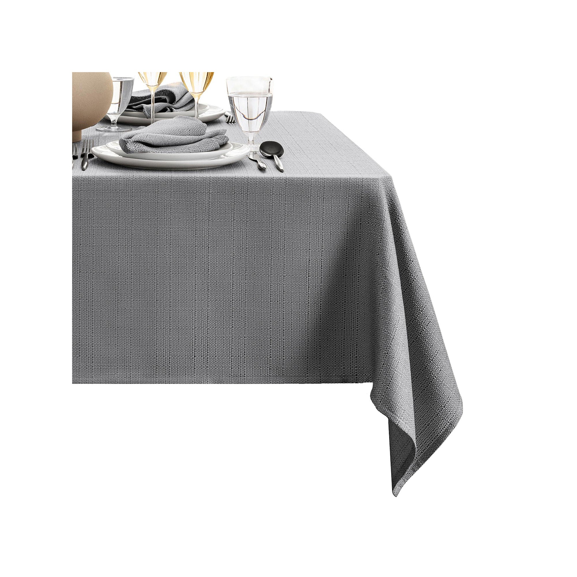 Elrene Home Fashions Water & Stain Resistant Laurel Tablecloth - GRAY ONE SIZE