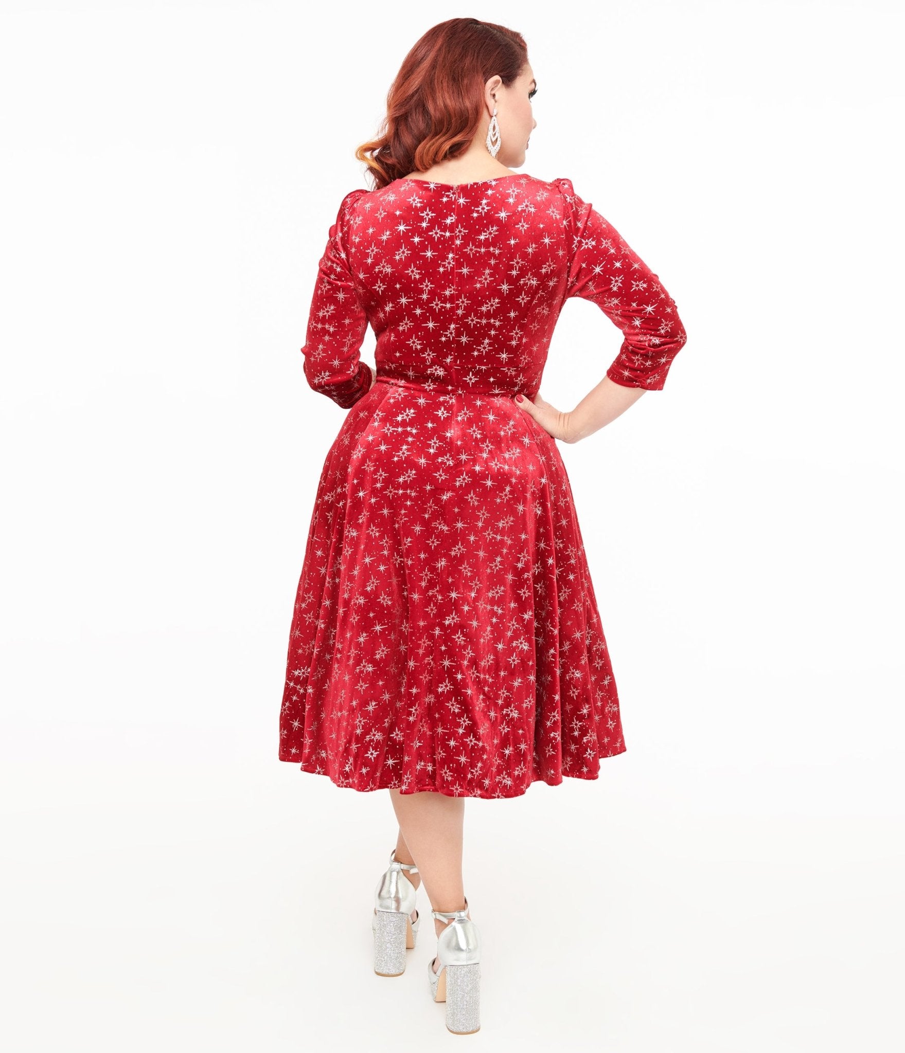 Hearts & Roses Burgundy Sparkle Paris Swing Dress