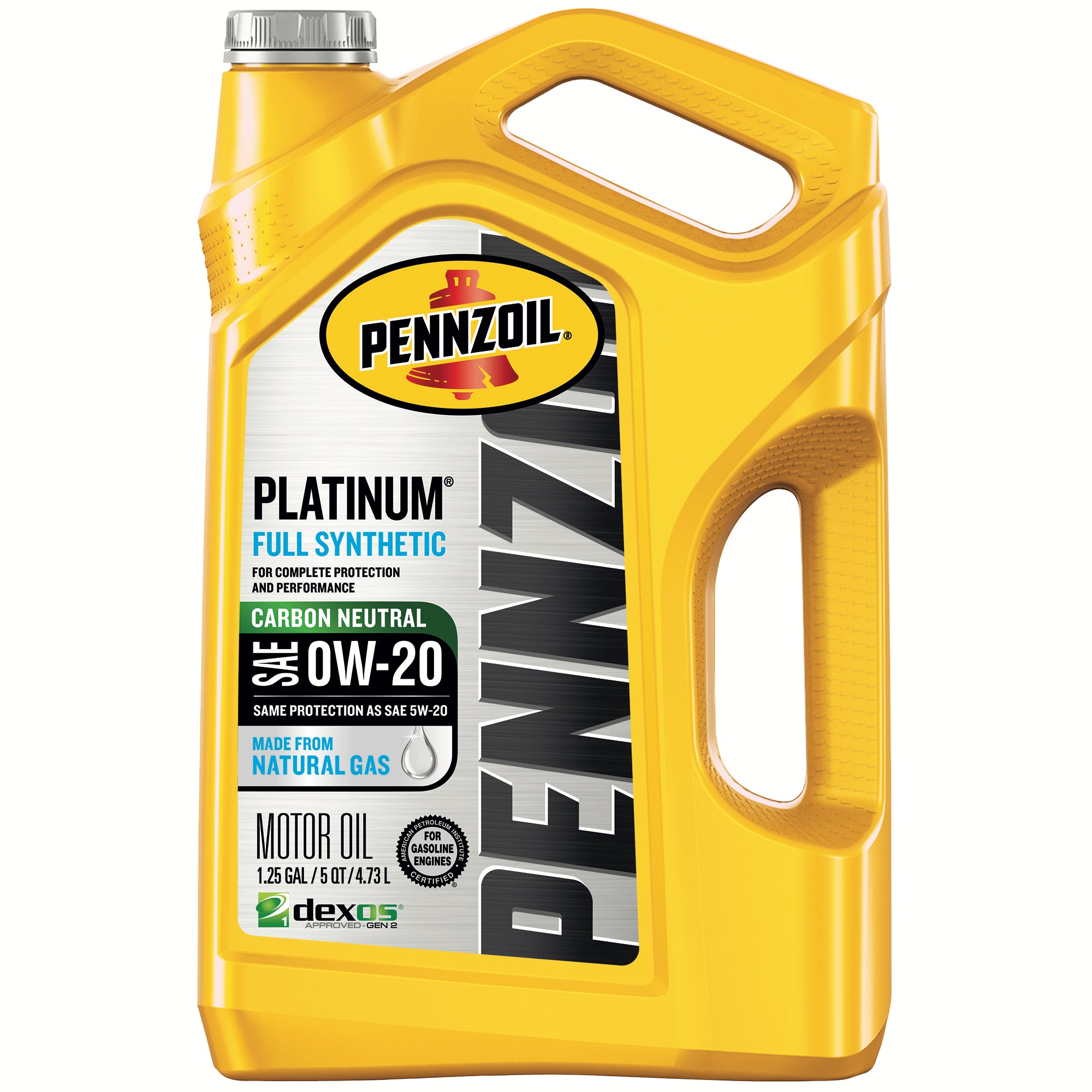 Pennzoil 550046127 Platinum Full Synthetic 0W-20 Motor Oil, 5-Quart