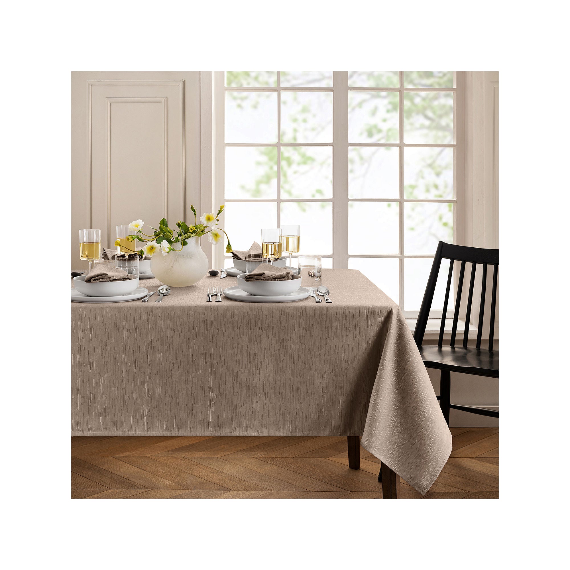 Elrene Home Fashions Water & Stain Resistant Continental Tablecloth - TAUPE ONE SIZE