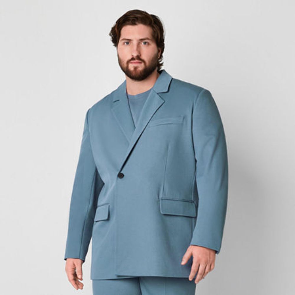 JF J.Ferrar X Jason Bolden Mens Big and Tall Suit Jacket, Large Tall, Blue - Polyester Blend Material