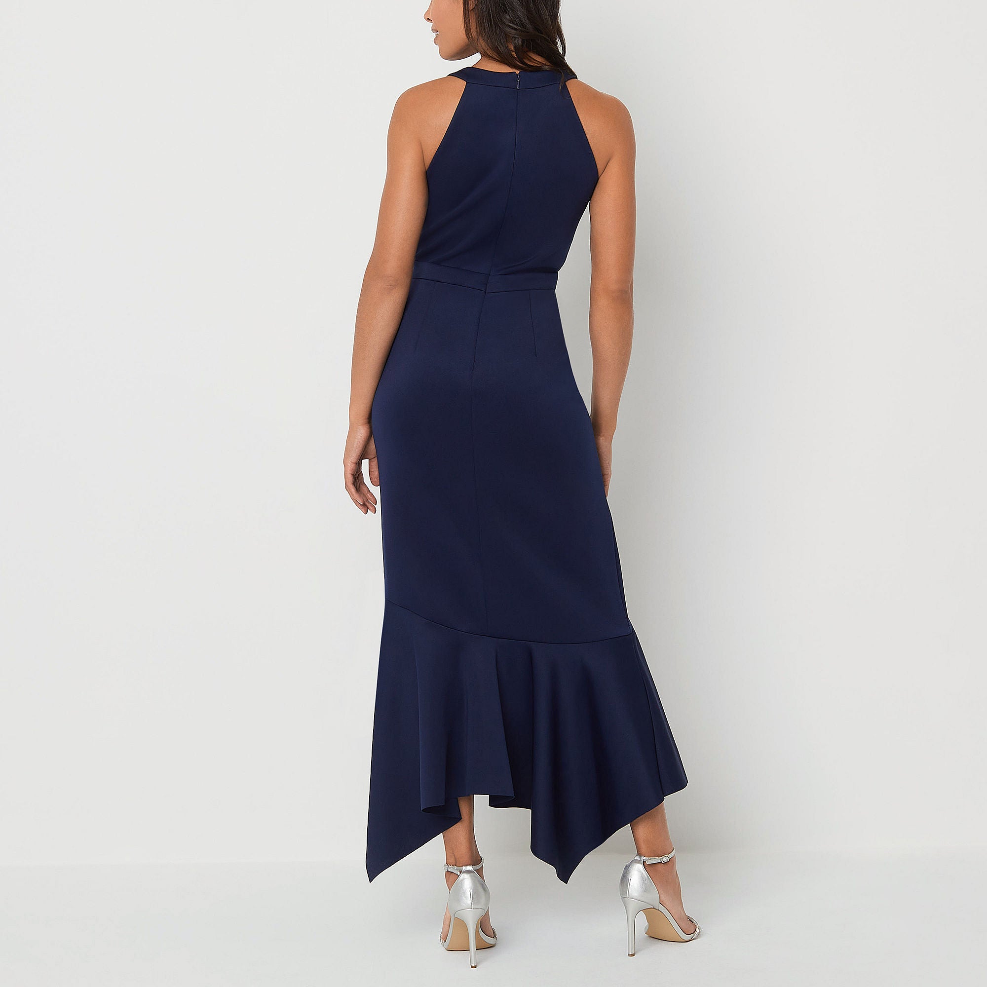 Dj Jaz Ruffle Sleeveless Midi Evening Gown - NAVY 18