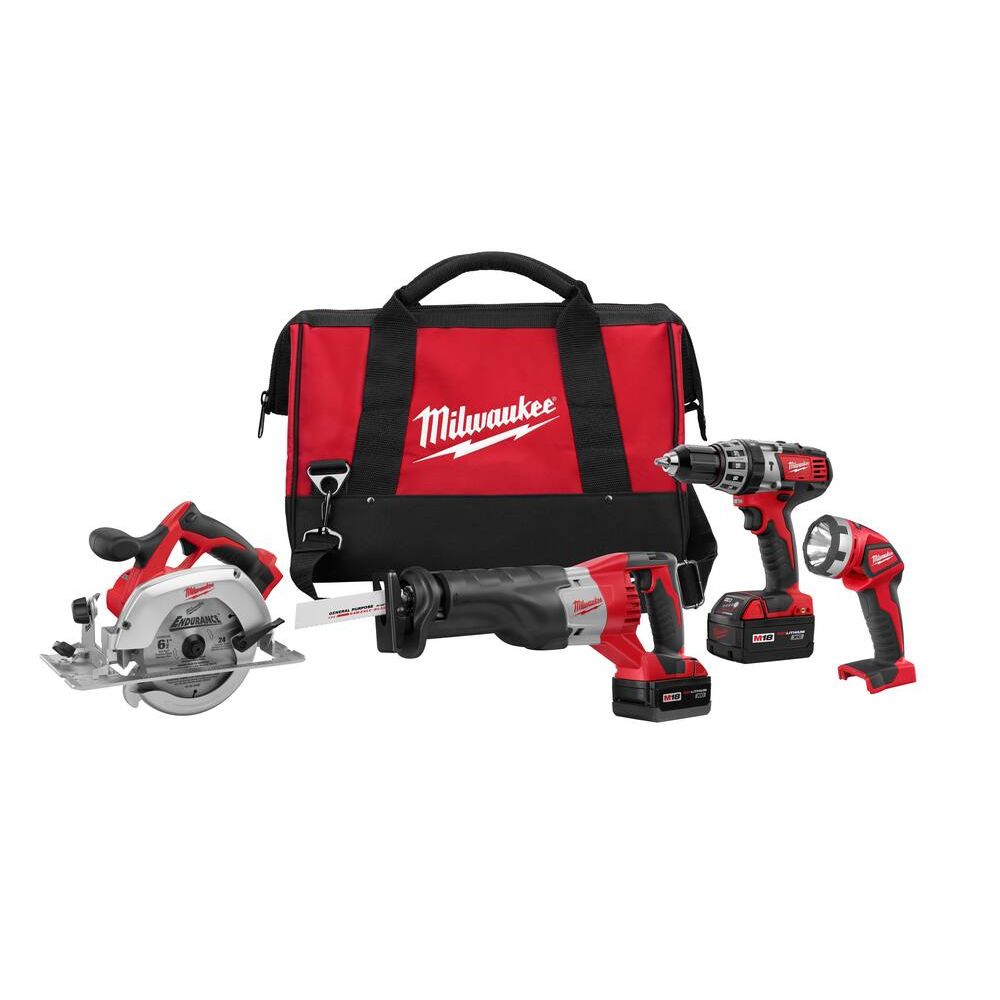 Milwaukee 2694-24 M18 18-Volt 4-Tool Cordless Combo Kit