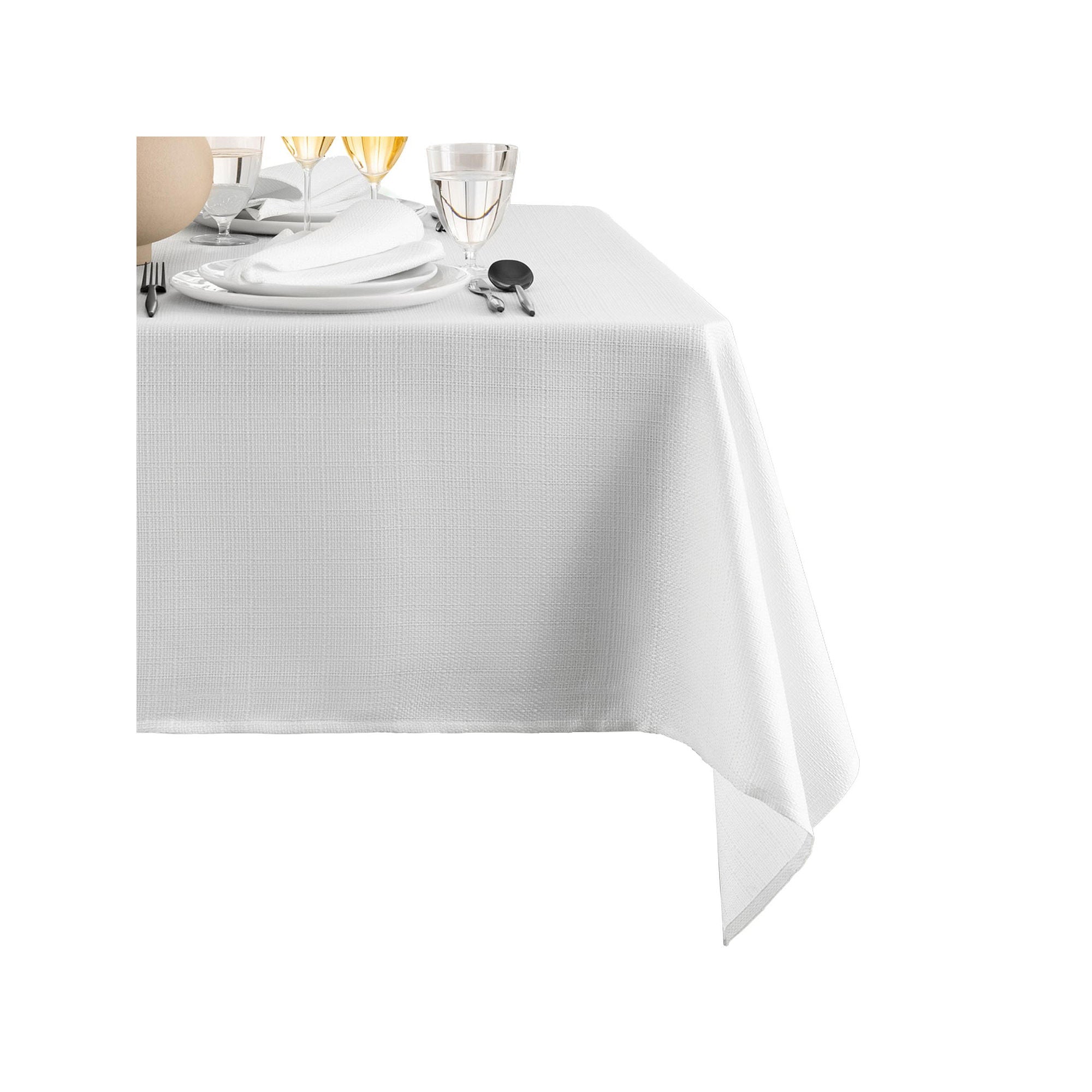 Elrene Home Fashions Water & Stain Resistant Laurel Tablecloth - WHITE ONE SIZE