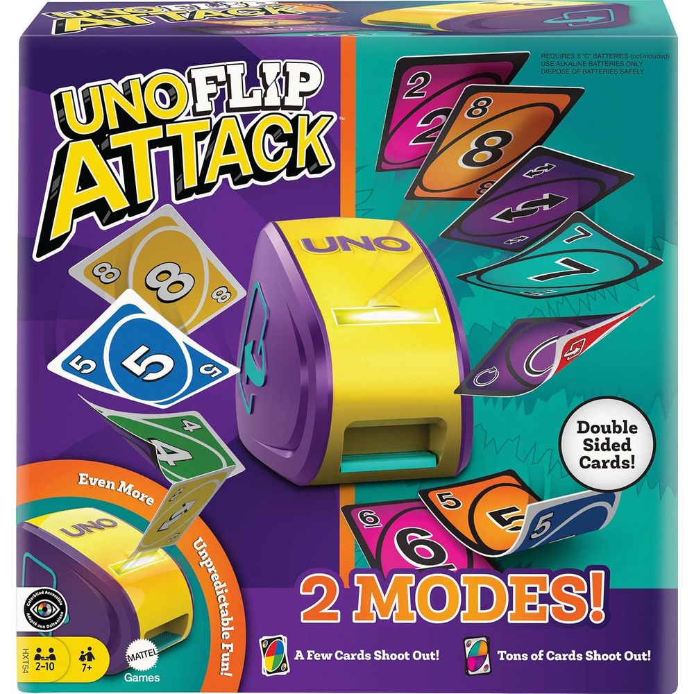 Mattel Games HXT54 UNO Flip Attack Card Game for Kids, Adults & Family Nights