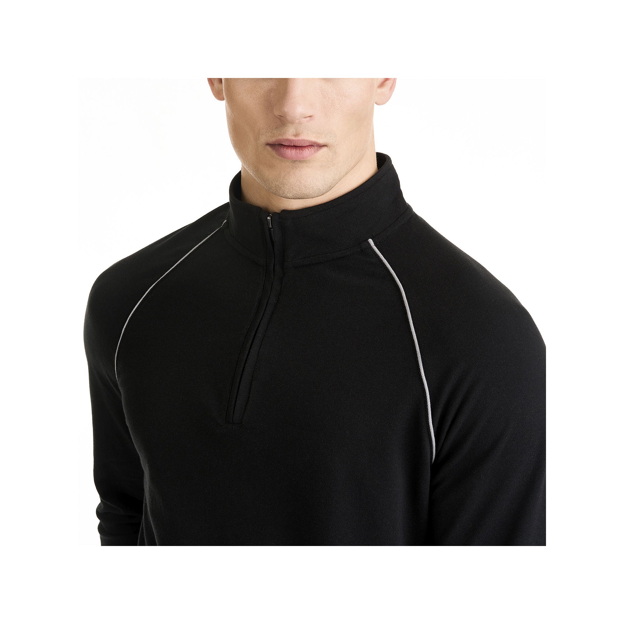 Van Heusen Mens Mock Neck Long Sleeve Quarter-Zip Pullover, 2XL Black