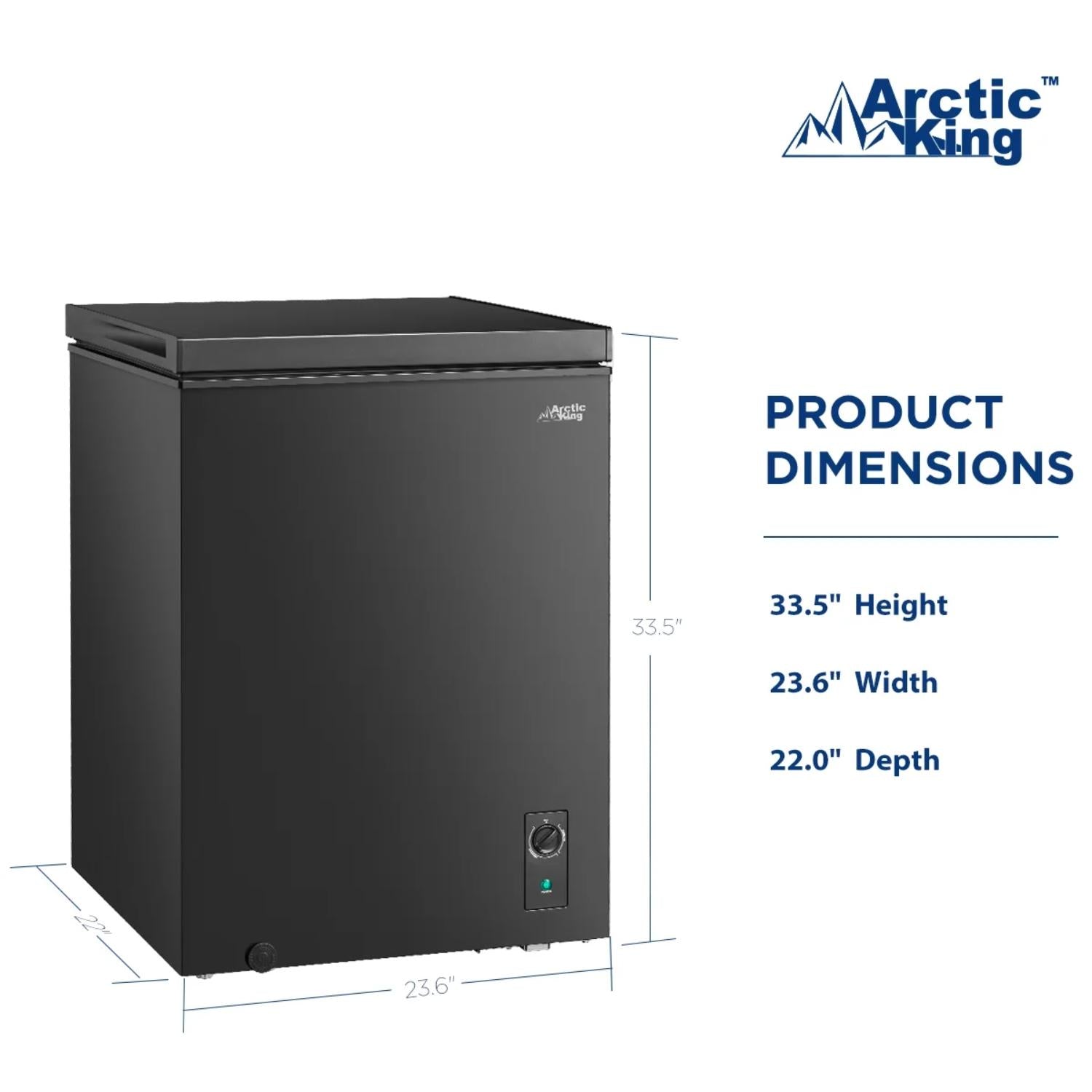 Arctic King AERC05M3CBB Chest Freezer 5.1 Cu ft Convertible Black