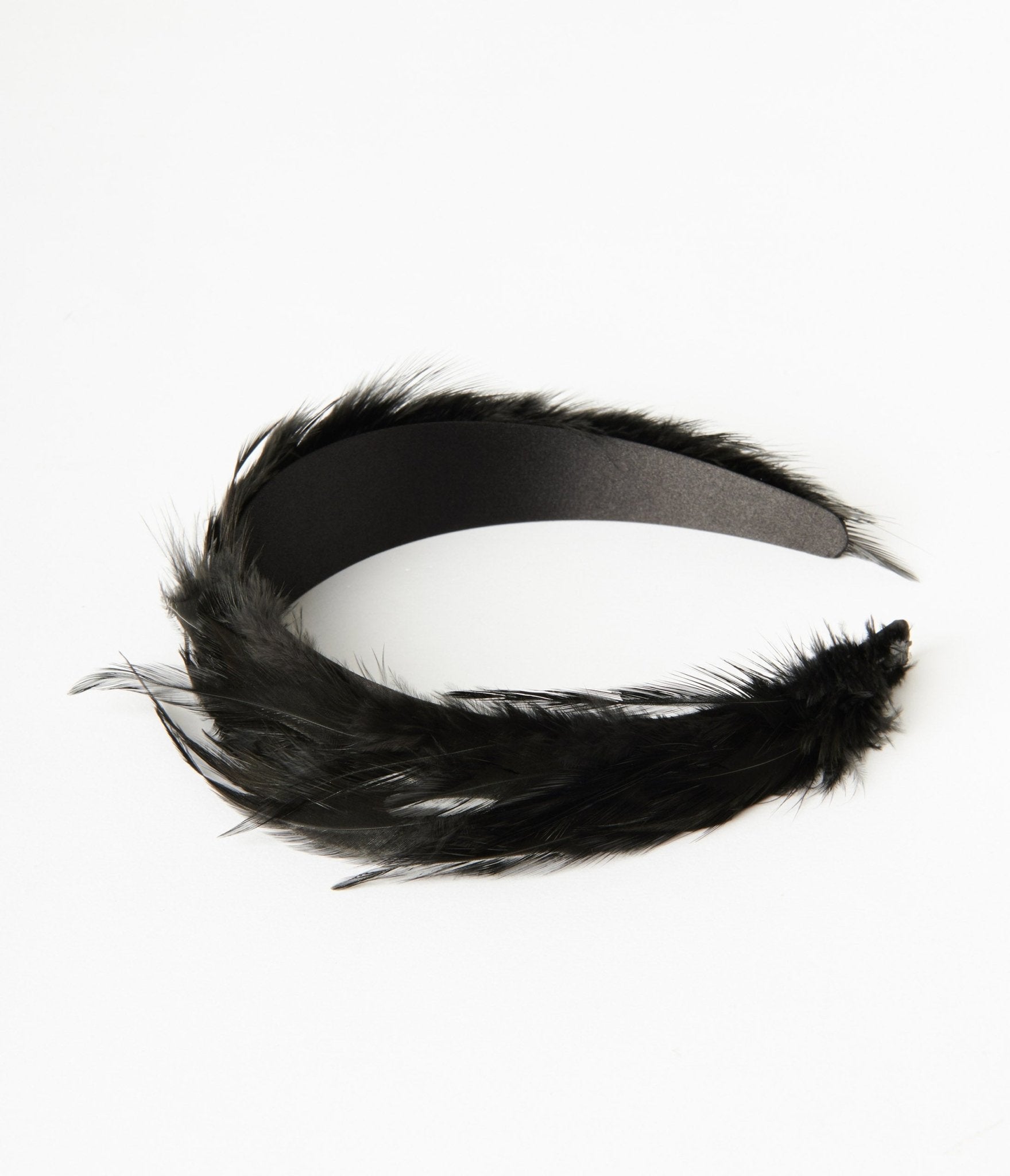 Unique Vintage 1920s Black Feather Headband