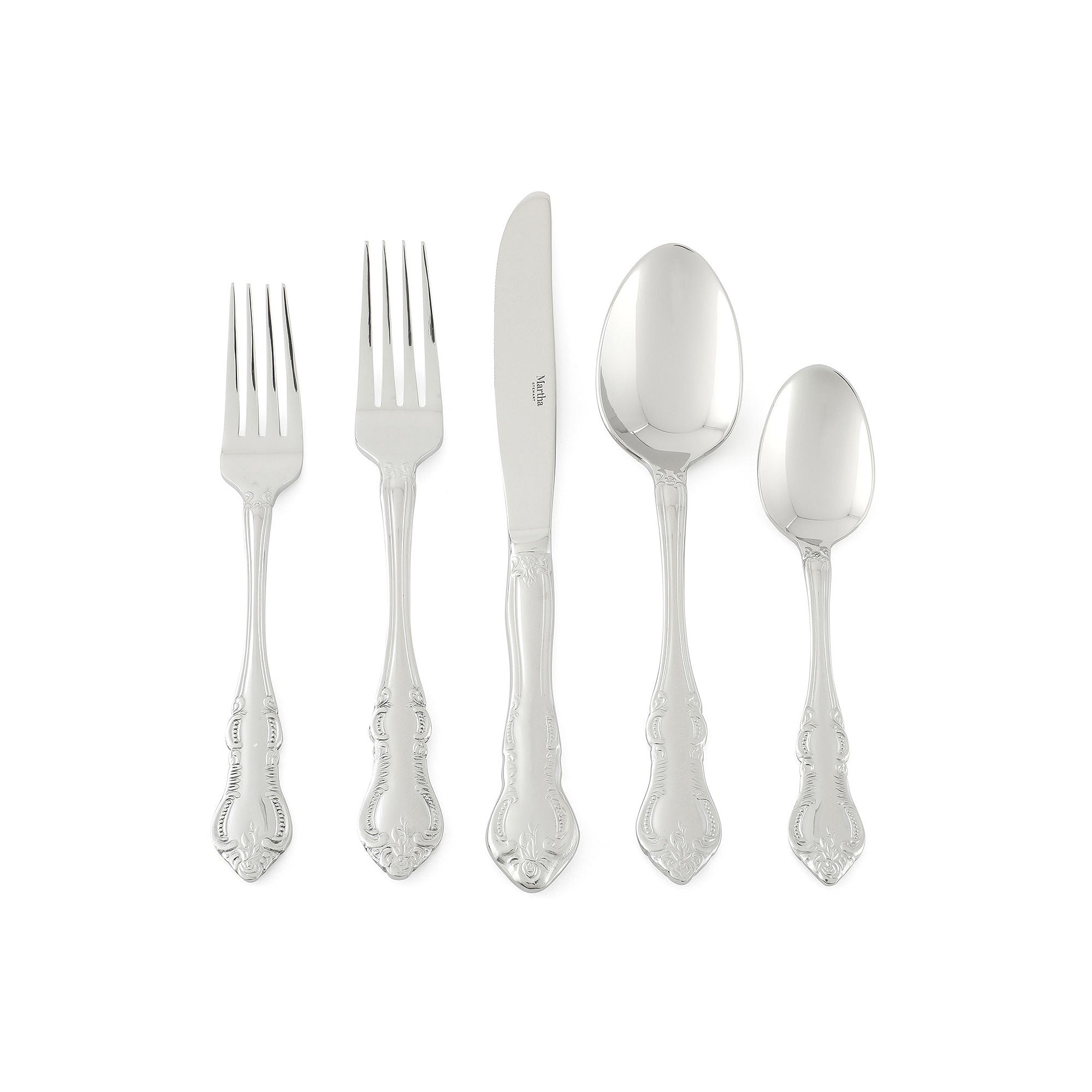 Martha Stewart Thornback 20-Pc. Flatware Set 12906620 - POLISHED STEEL ONE SIZE