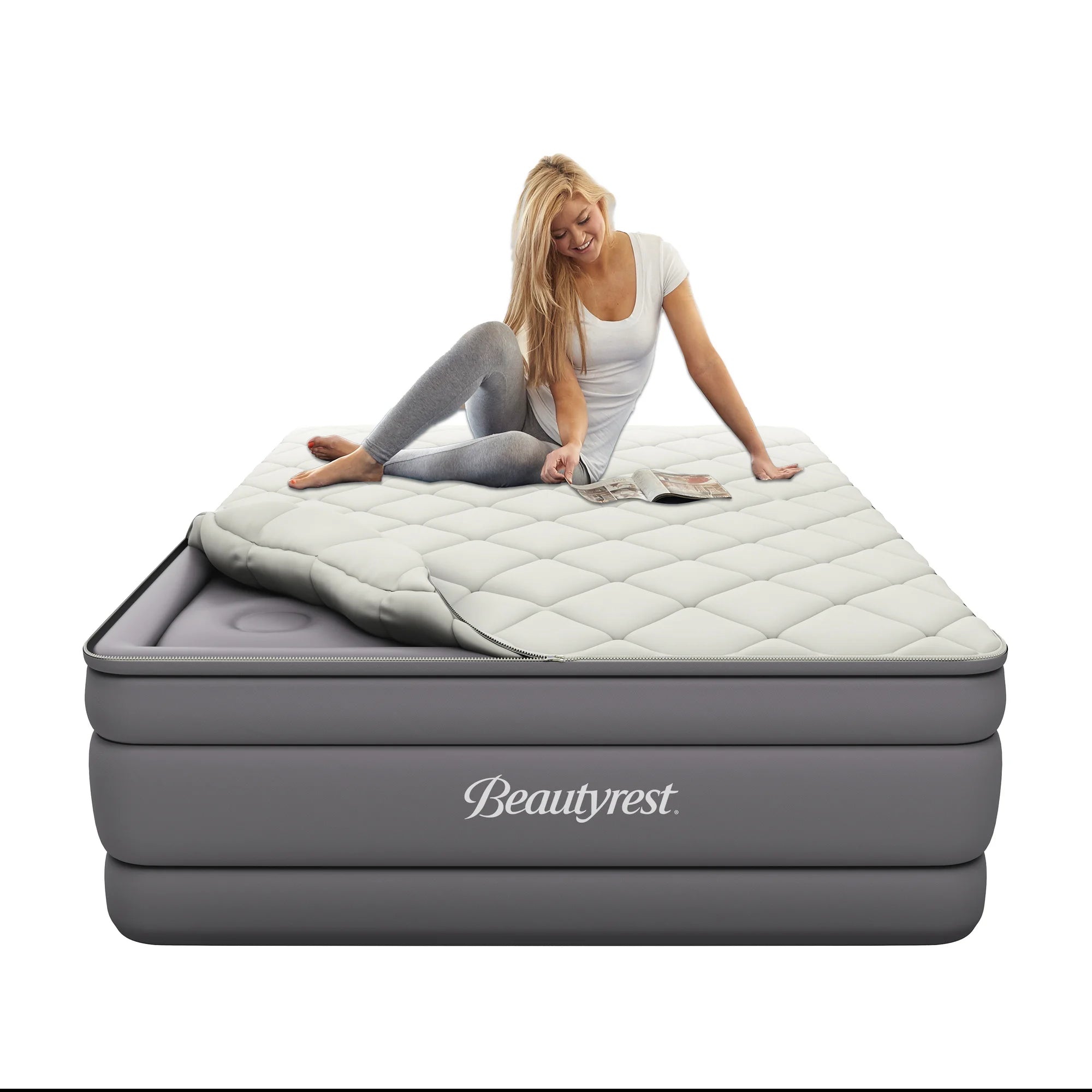 Beautyrest MM09317QN 20 Cushion Aire Quilted Removable Pillow Top Air Bed Mattress with Built-in Pump Queen