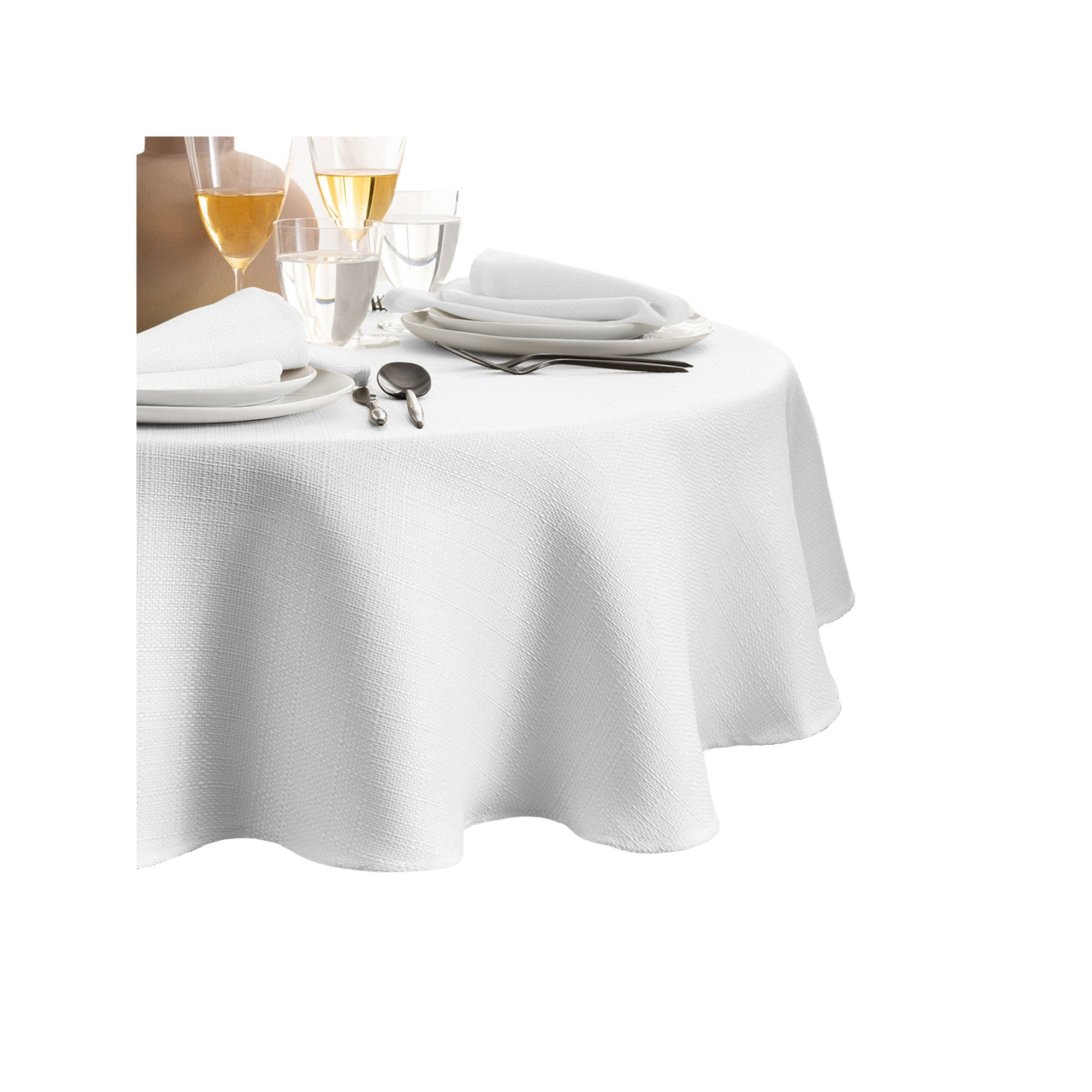 Elrene Home Fashions Water & Stain Resistant Laurel Tablecloth - WHITE ONE SIZE