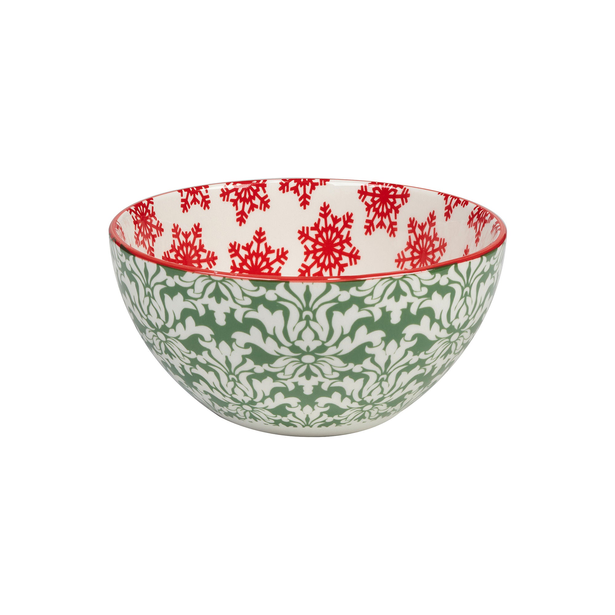 Certified International Winter Medley 6-Pc. Porcelain Ice Cream Bowl 13527SET6 - RED ONE SIZE