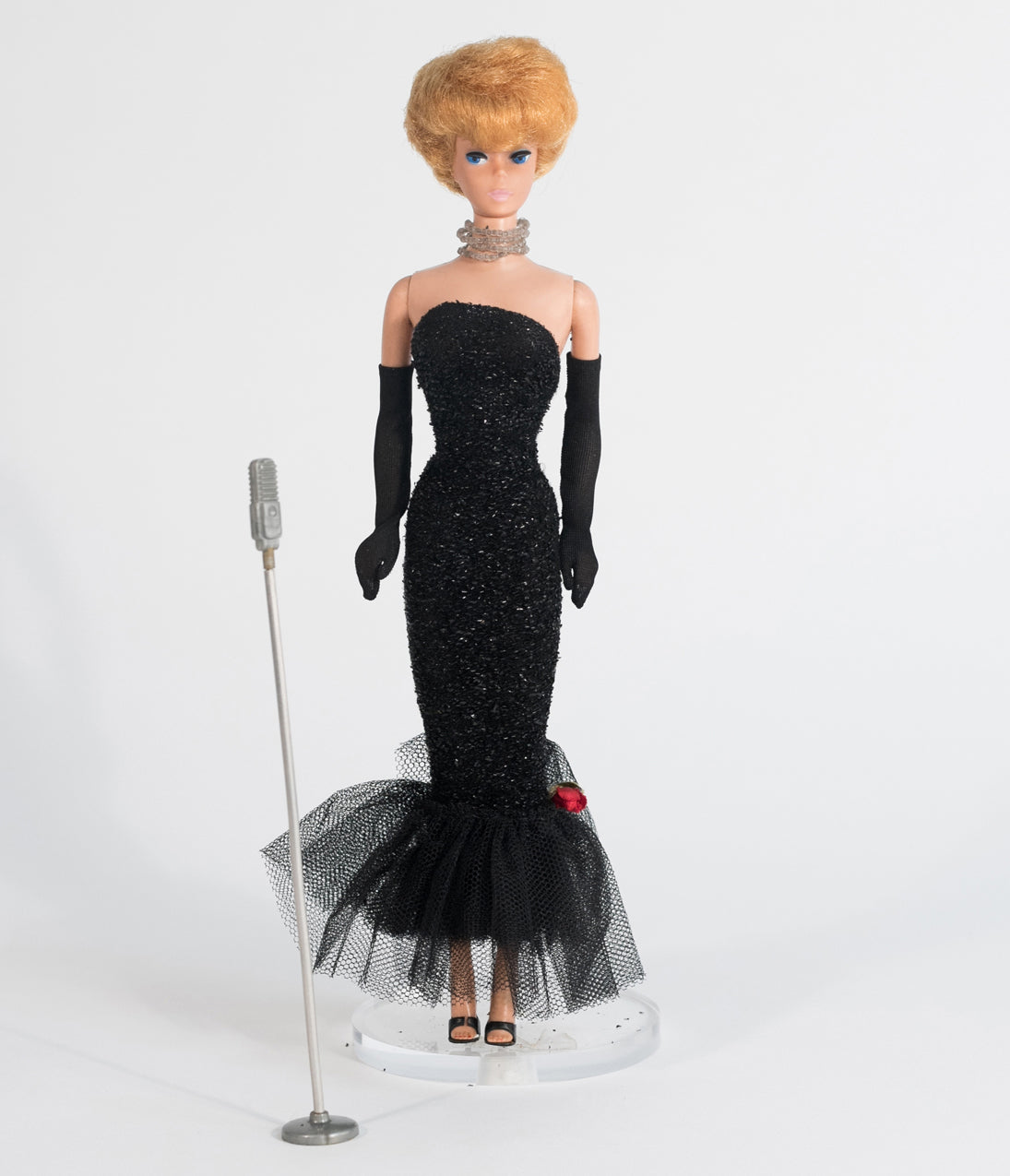 Barbie x Unique Vintage Black Solo In The Spotlight Strapless Wiggle Dress