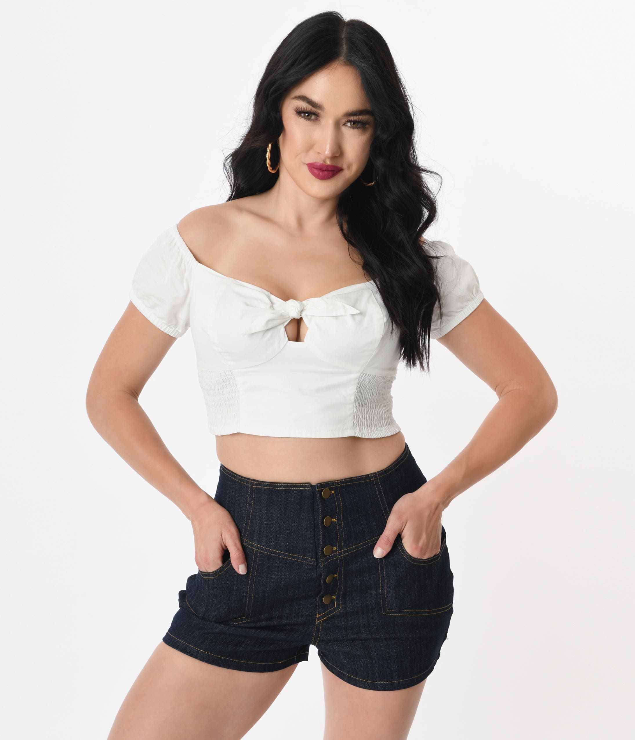 Unique Vintage 1960s White Turner Crop Top