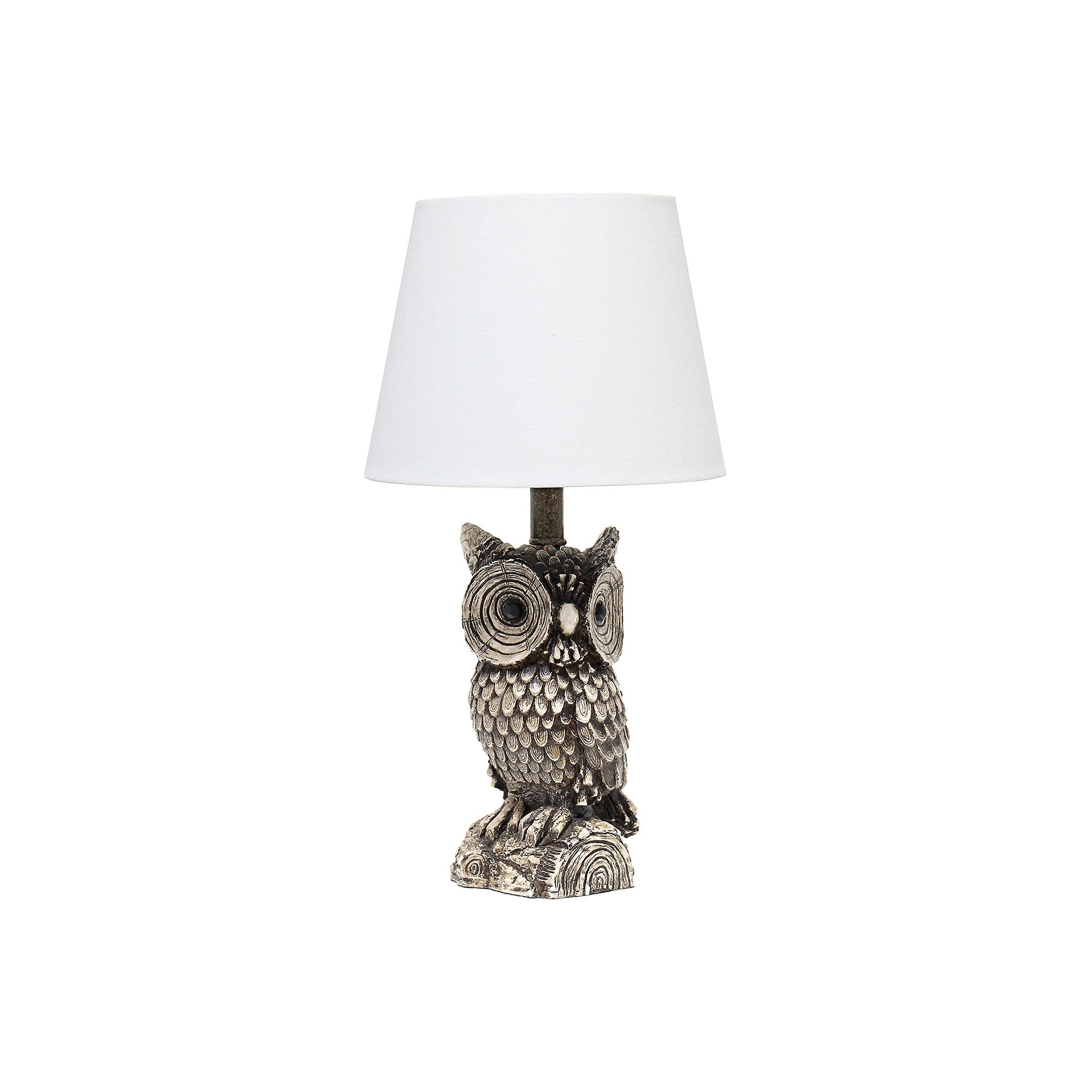 All The Rages Simple Designs Gazing Night Owl Polyresin Table Lamp LT2098-WHT - WHITE ONE SIZE