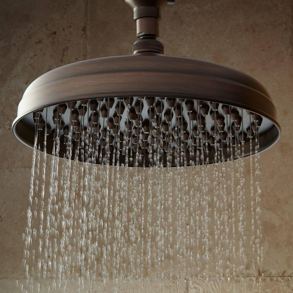 Signature Hardware CS1085B-10-ORB-U 10 Round Rainfall Brass Showerhead with Brass Nozzles- Oil Rubbed Bronze