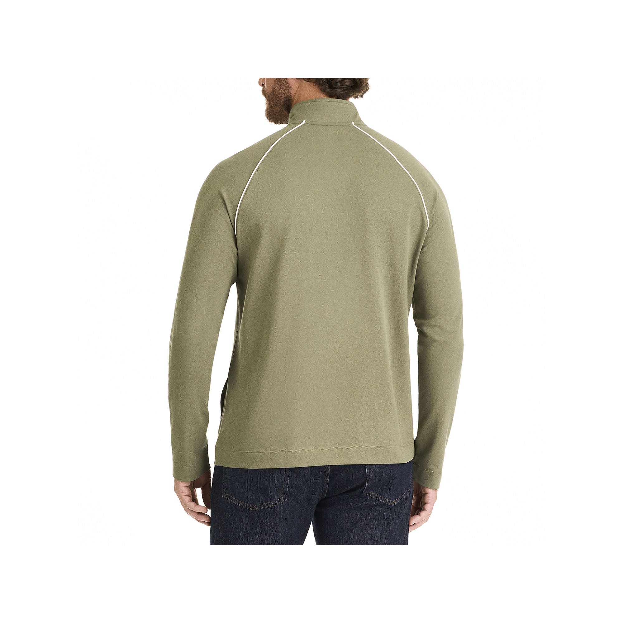 Van Heusen Mens Mock Neck Long Sleeve Quarter-Zip Pullover - Deep Lichen Green XX-Large