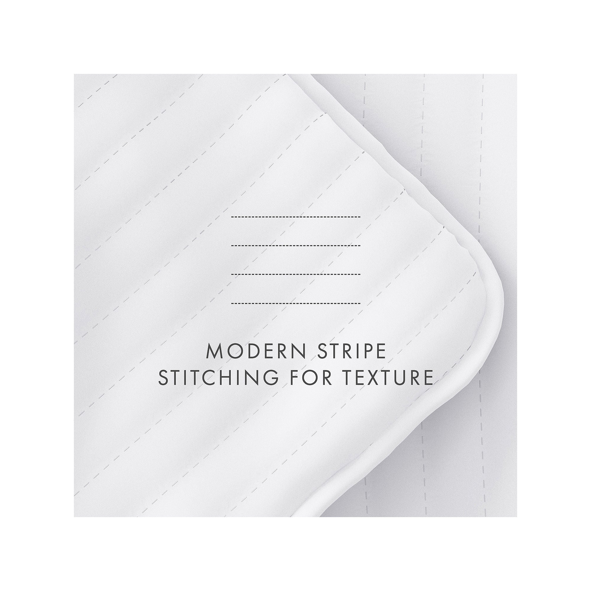 Casual Comfort Stripe Stitch Quilt Set - WHITE ONE SIZE