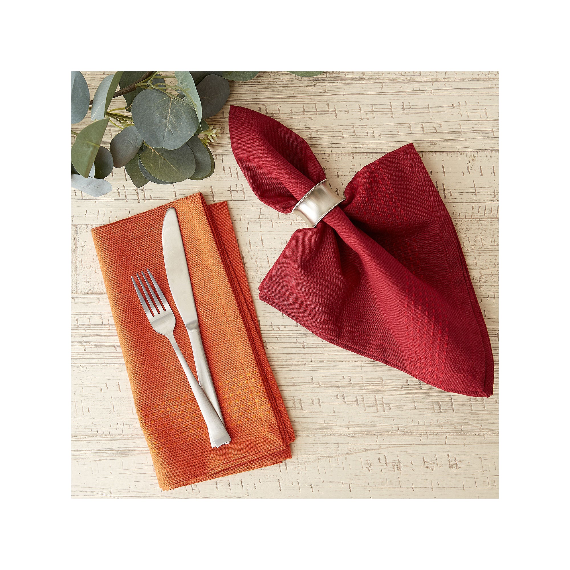 Design Imports Redwood Harvest Dobby 6-Pc. Napkins - RED ONE SIZE