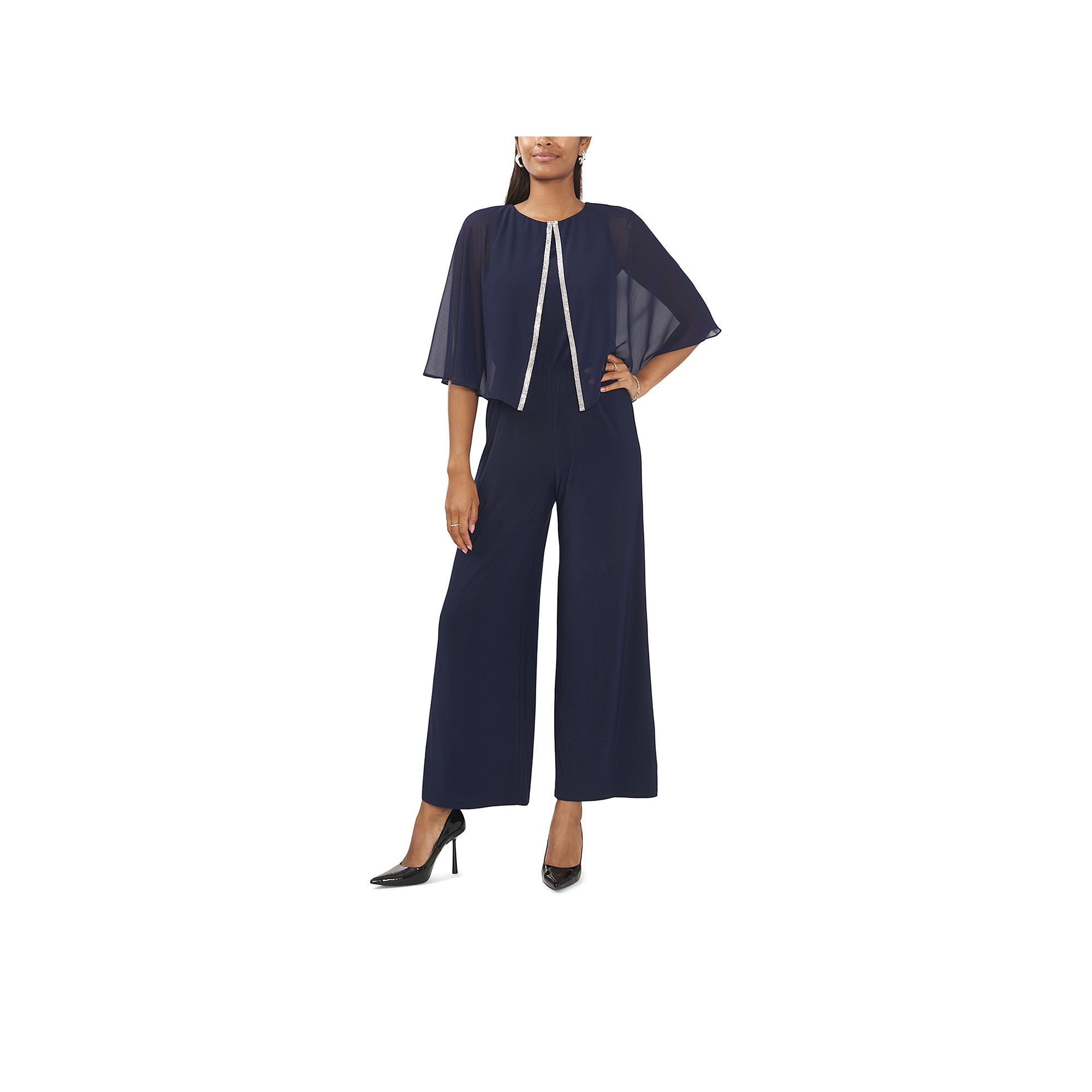 Msk 3/4 Sleeve Jumpsuit - NAVY SMALL