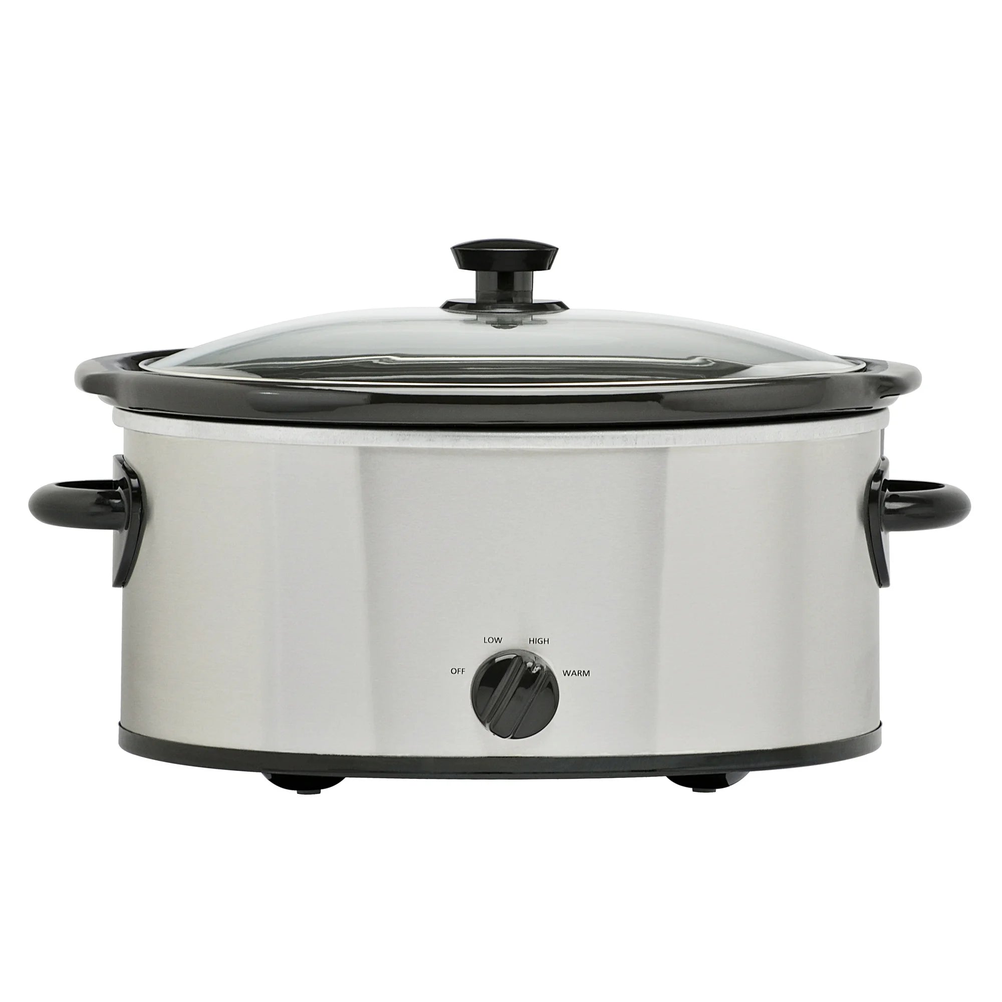 Mainstays MS54100112168S Stainless Steel 6 Quart Oval Slow Cooker With Glass Lid