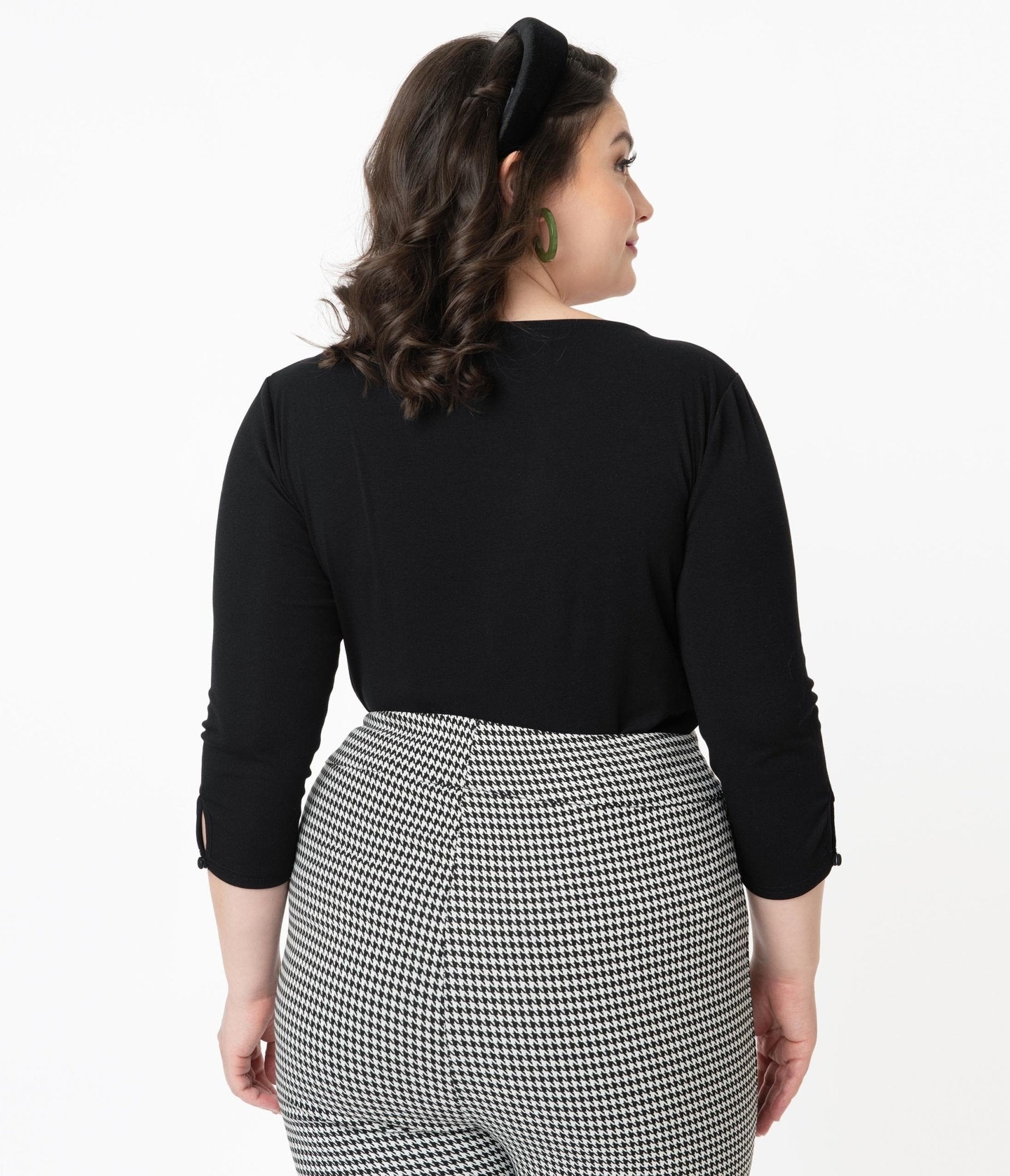 Unique Vintage Plus Size Black Gracie Top