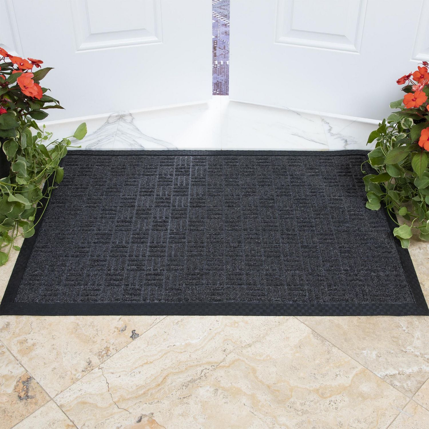 Ottomanson RDM9214-18X30 Non-Slip Rubber Door Mat, Size: 18 x 30, Charcoal