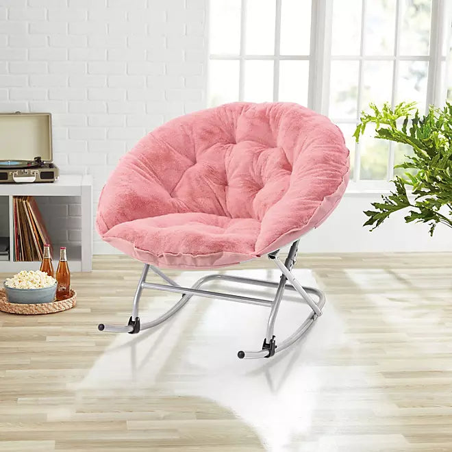 Rocking Saucer Chair - Dusty Rose