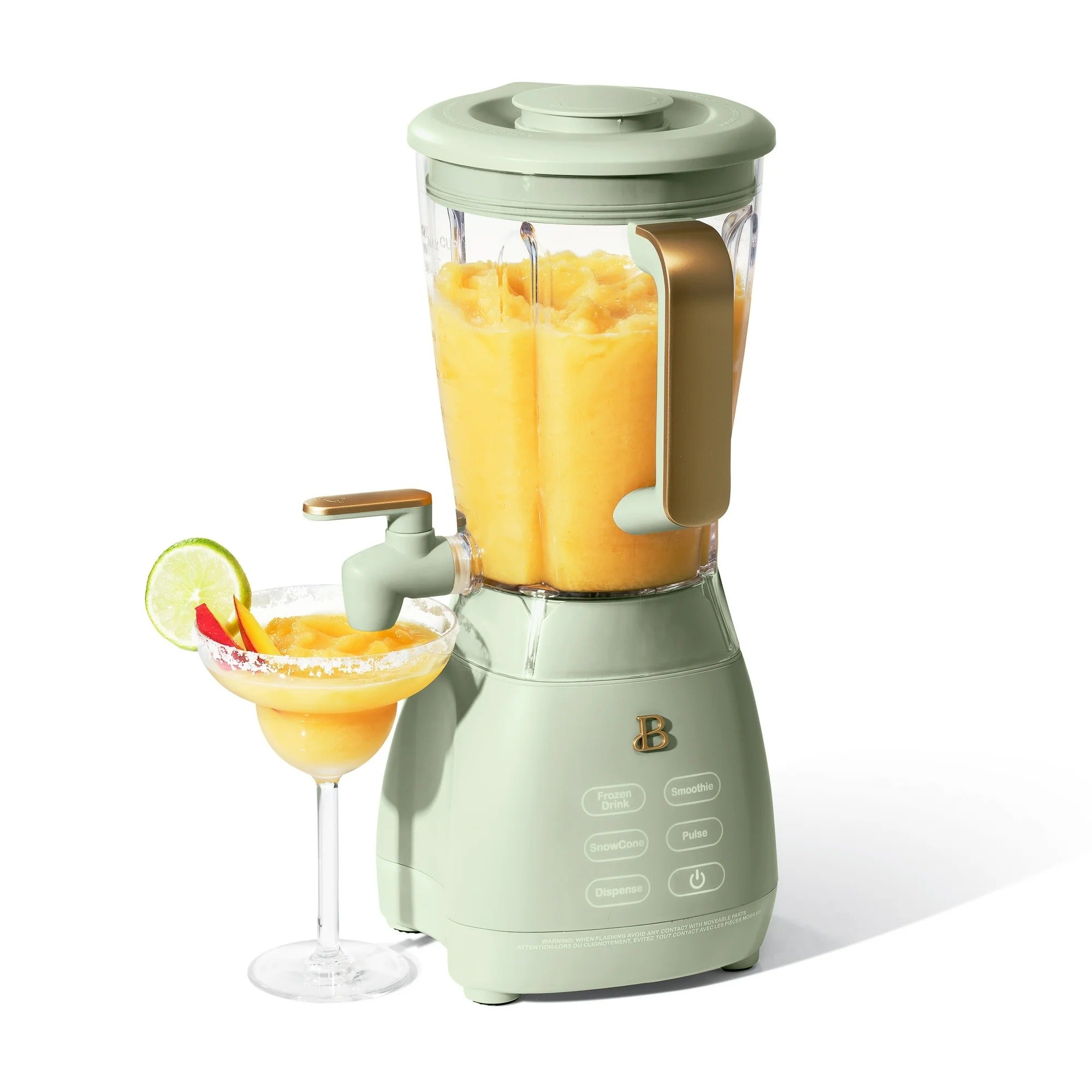 Beautiful 19262 Slush Crush 60 oz 4-Speed Frozen Drink Maker, Sage Green by Drew Barrymore