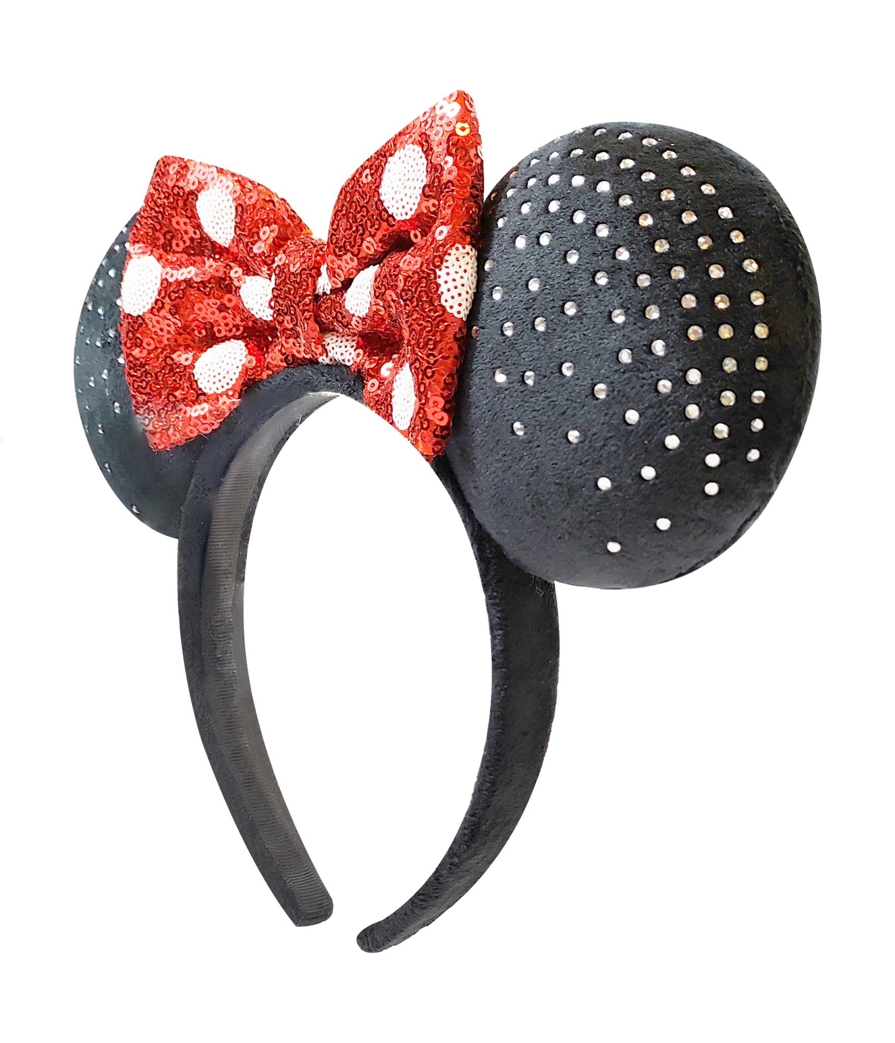 Minnie Mouse Black & Red Sequin Plush Headband