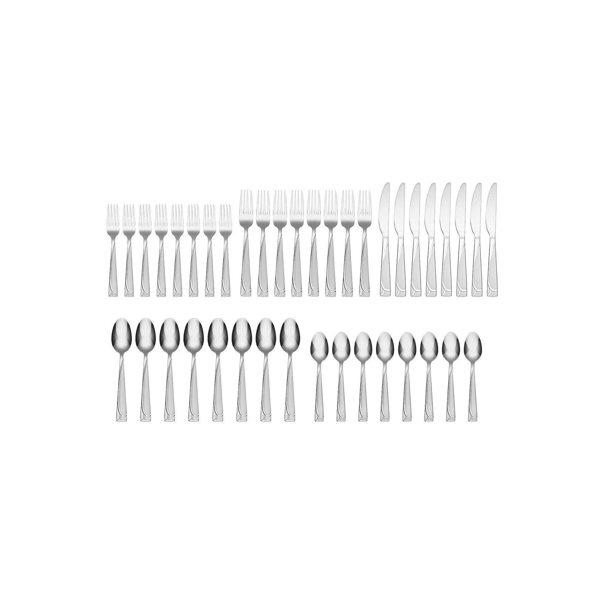 Cambridge Silversmiths Cambridge Mena Frost40-Pc.Flatware Set With Chrome Buffet Storage Tray - Silver2