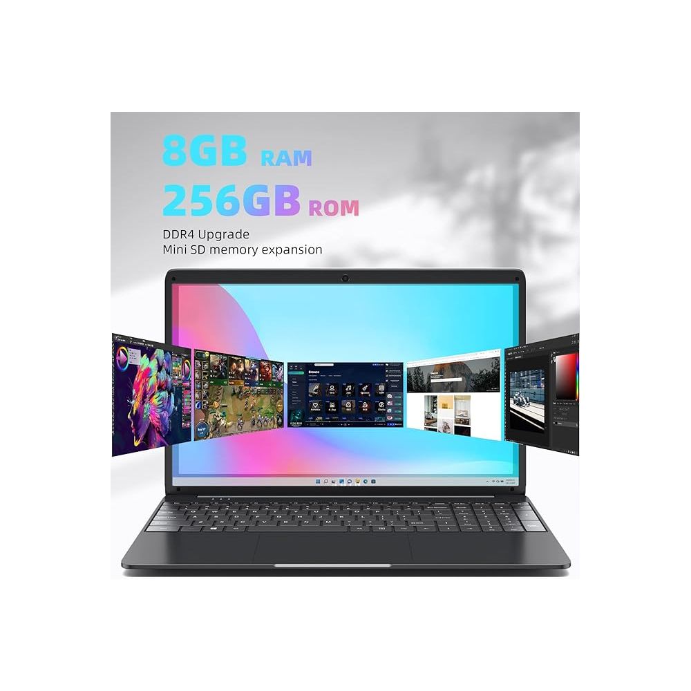 SGIN M15 PRO M15 Pro 15.6 HD Celeron N4020C 1.1GHz Intel UHD Graphics 600 8GB RAM 256GB SSD Win 11 Home Grey and Black