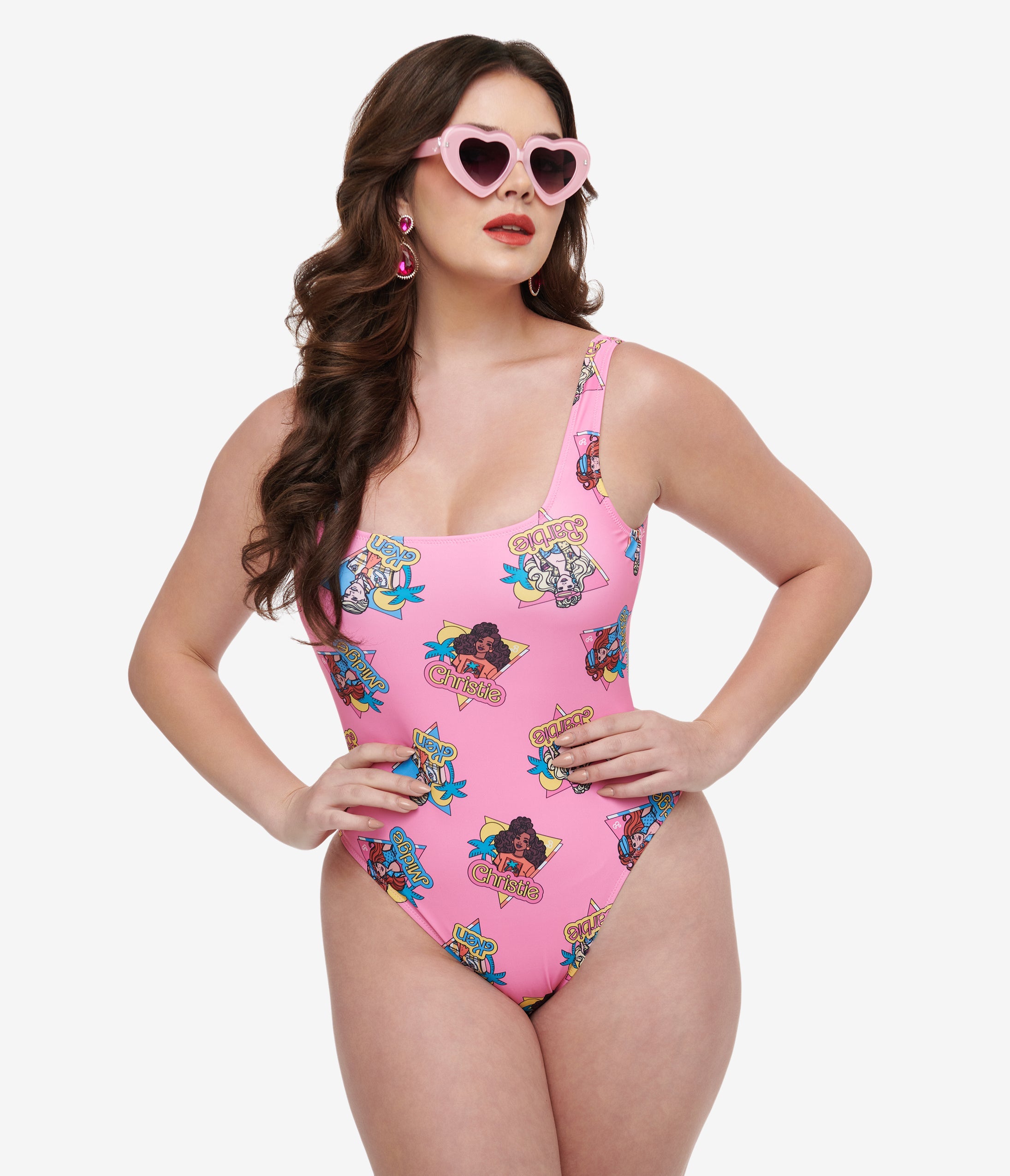 Cakeworthy Pink Barbie California Dream One Piece Swimsuit