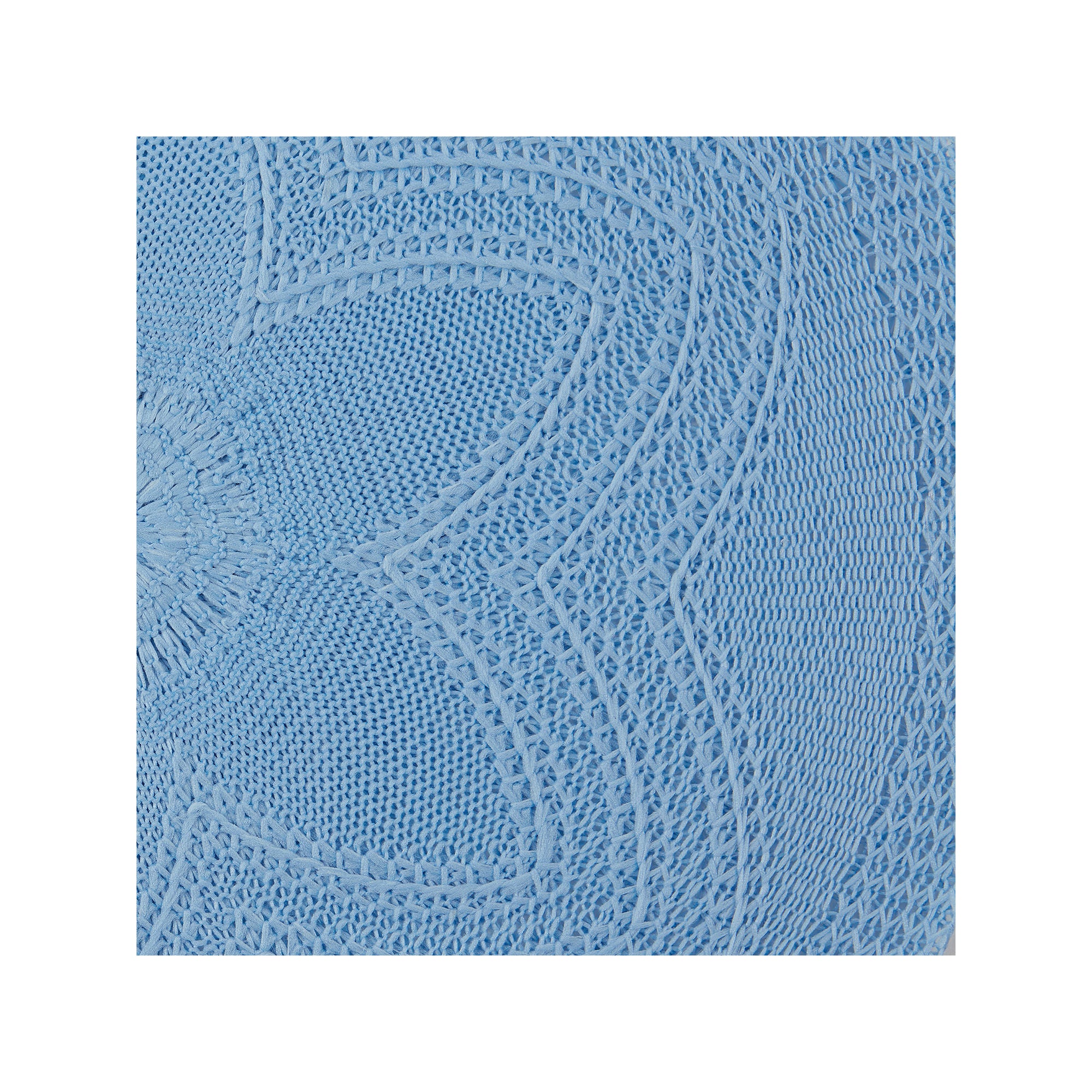 Design Imports Light Blue Floral Woven Round 6-Pc. Placemats - LIGHT BLUE ONE SIZE