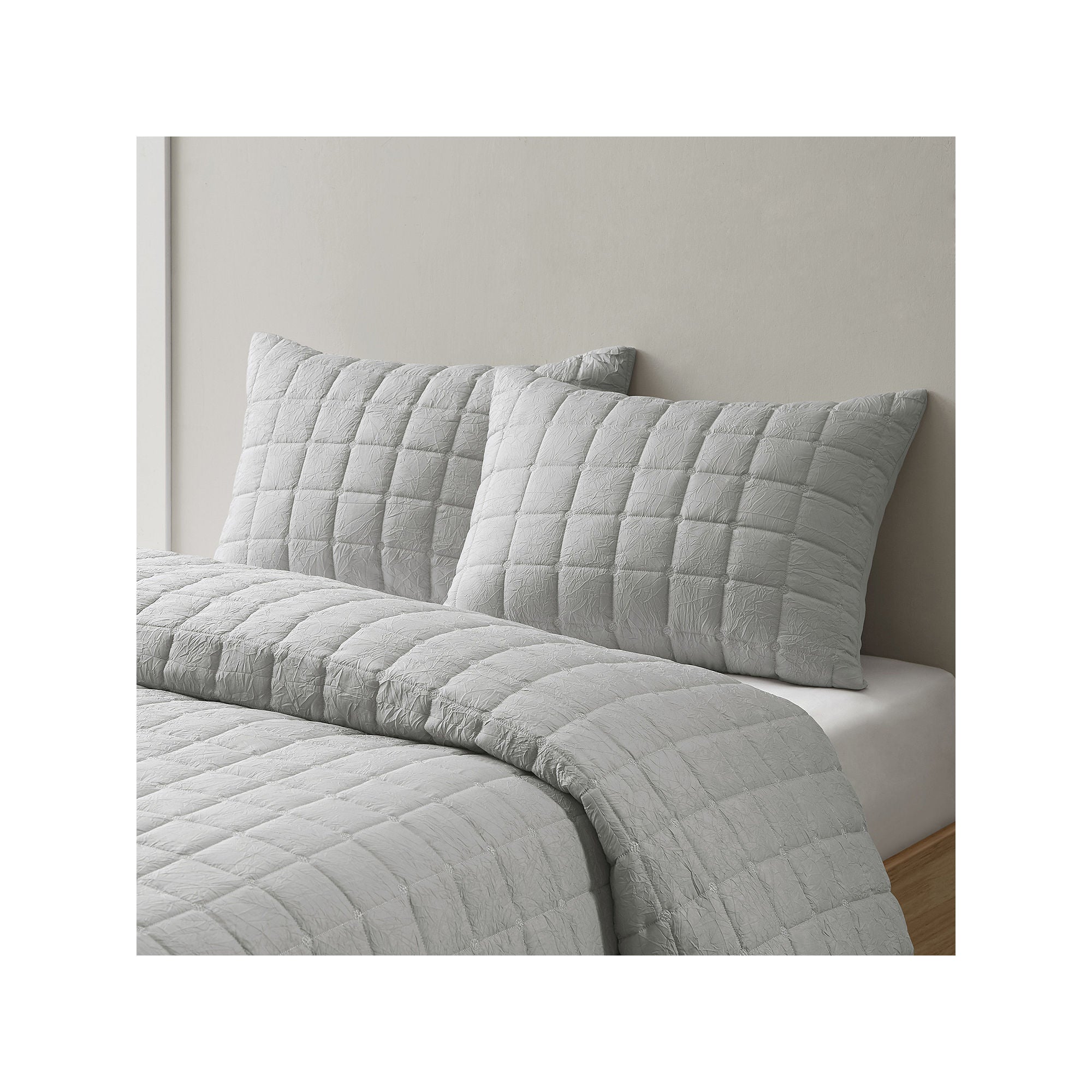 N Natori Cocoon 3 Piece Quilt Top Comforter Mini Set - GRAY ONE SIZE