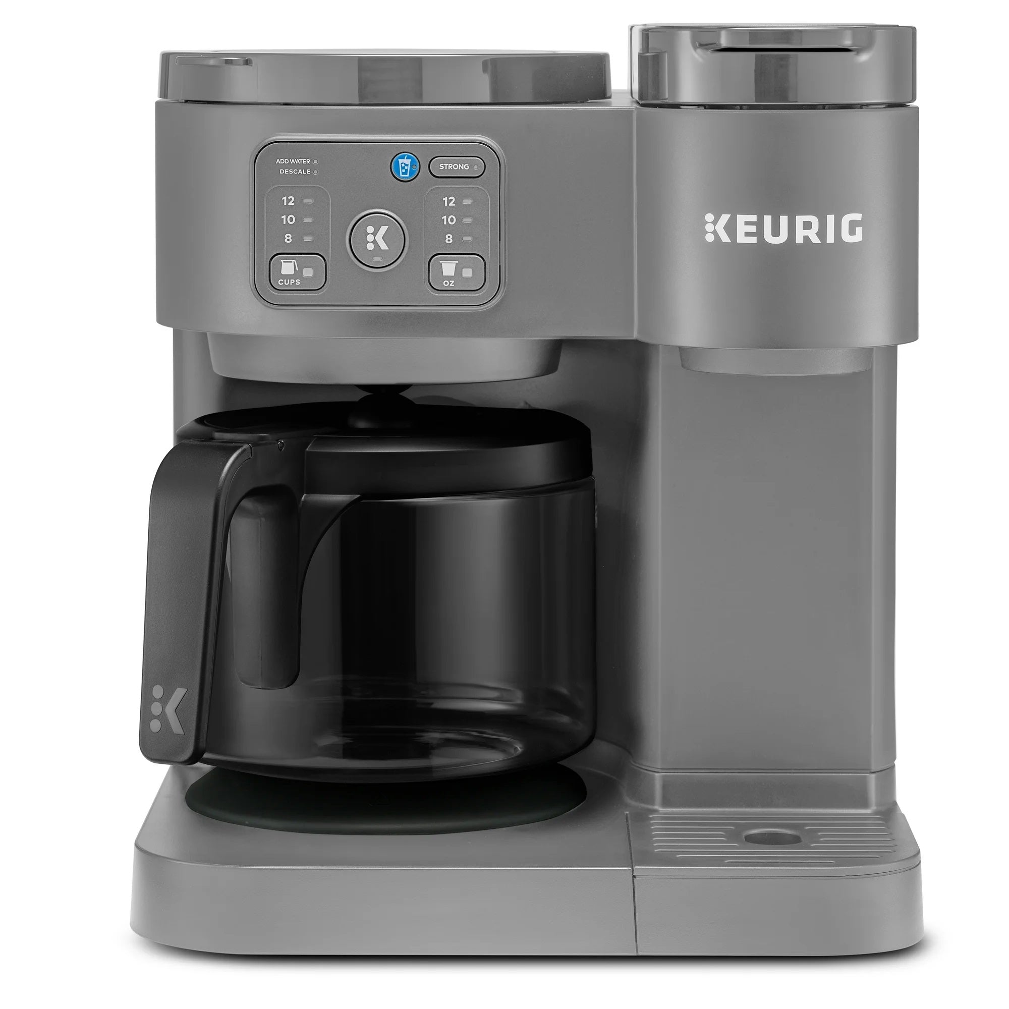 Keurig Duo K-Duo Essentials Hot & Iced Single-Serve K-Cup Pod Coffee Maker & Carafe, Moonlight Grey