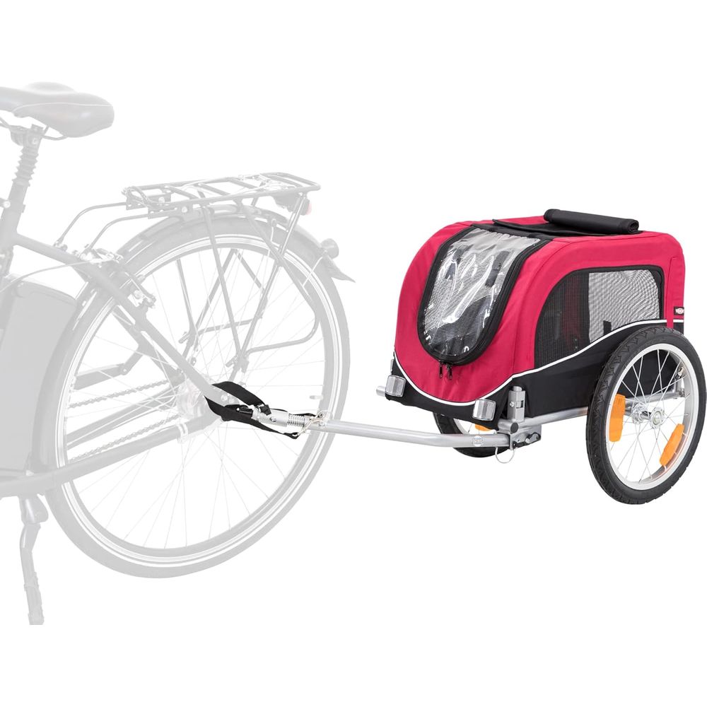 TRIXIE 12813 Dog Bike Trailer for Small Dogs, Red