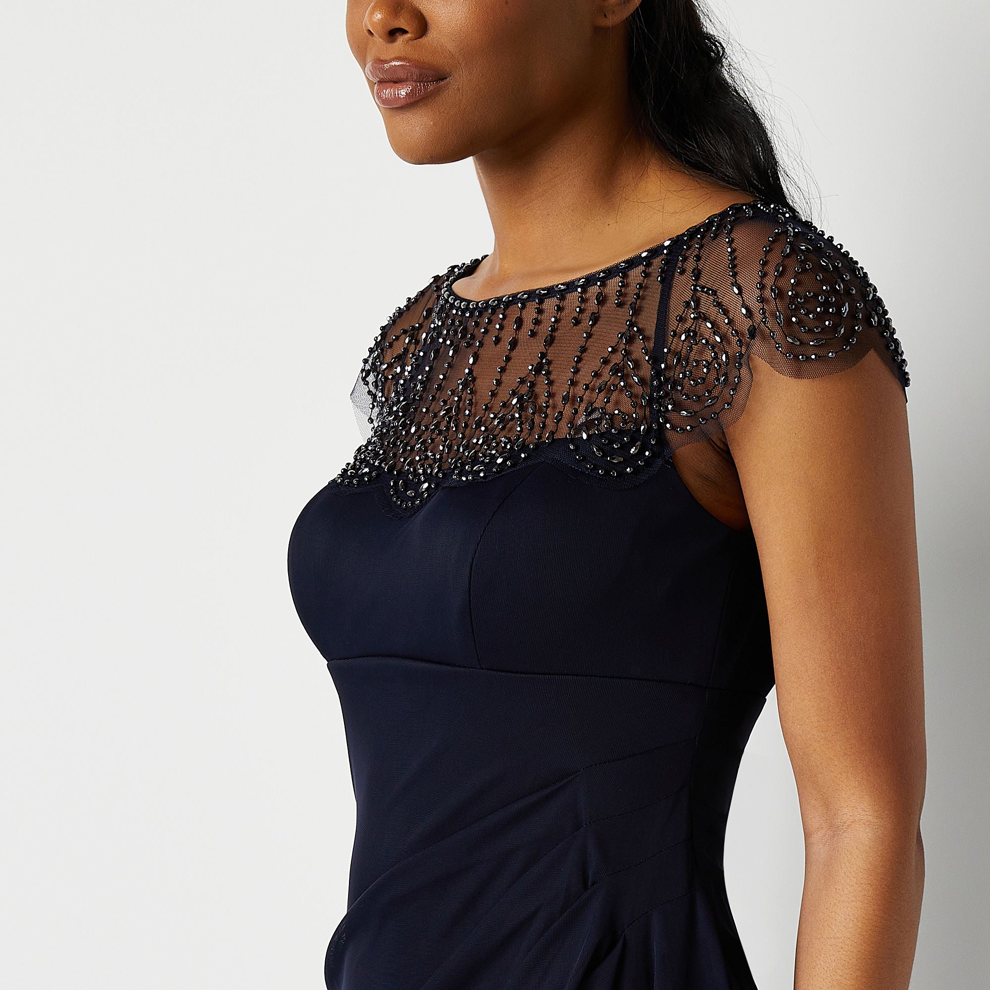 Dj Jaz Sleeveless Embellished Evening Gown - NAVY 10