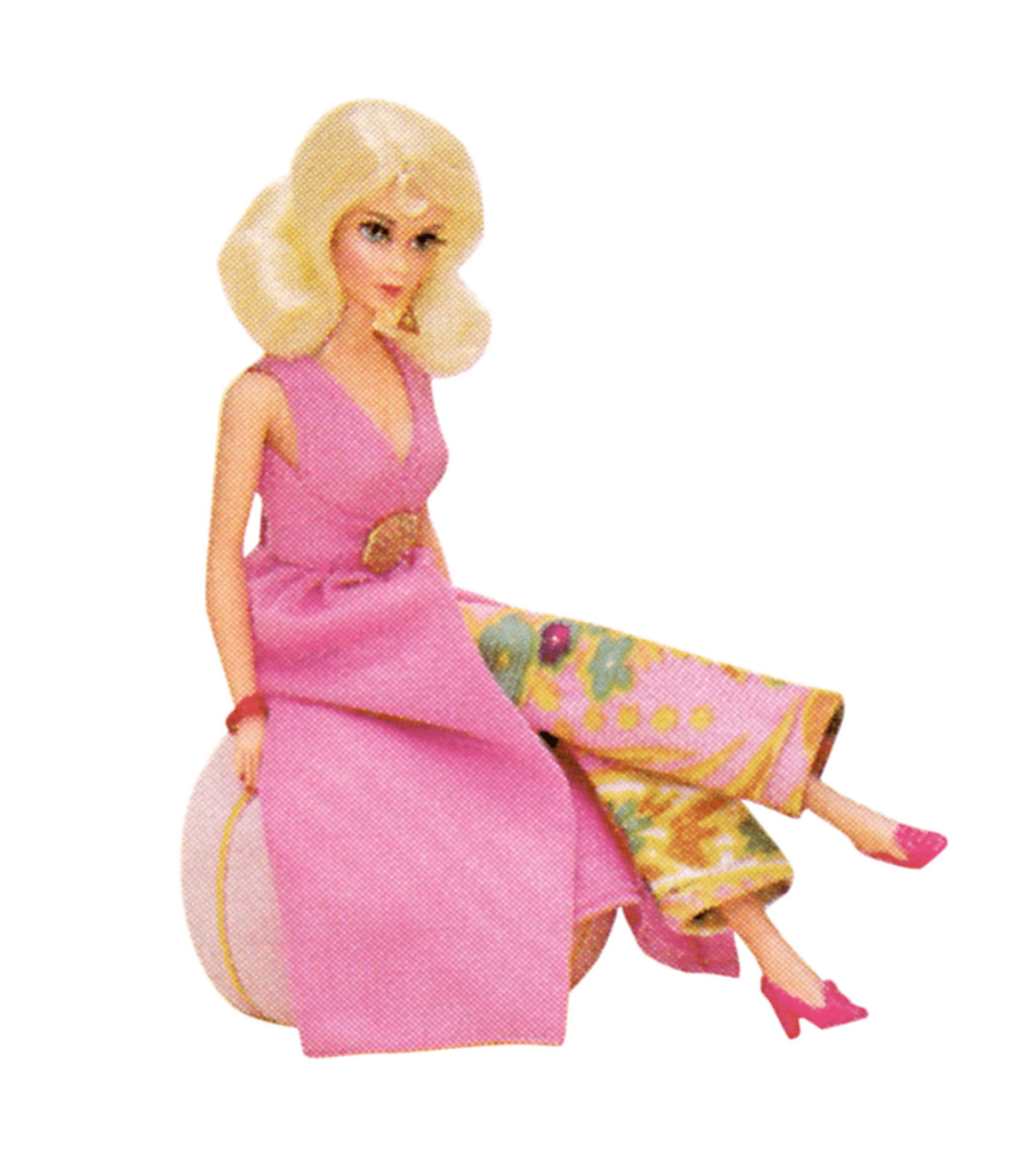 Barbie x Unique Vintage 1970s Pink Evening In House Coat