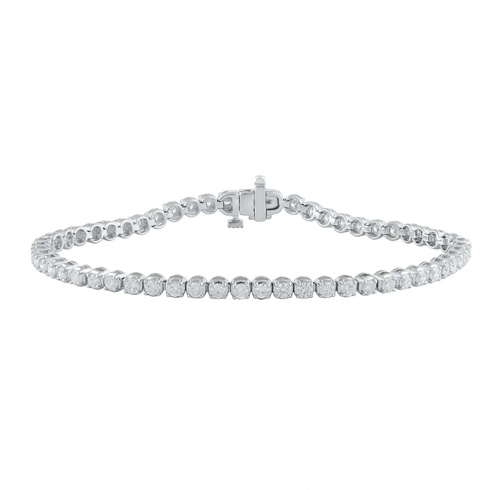 Brilliance Fine Jewelry UB2580NA-SSGD65 3 Carat Lab Grown Diamond Women Tennis Bracelet in Sterling Silver - 6.5 in